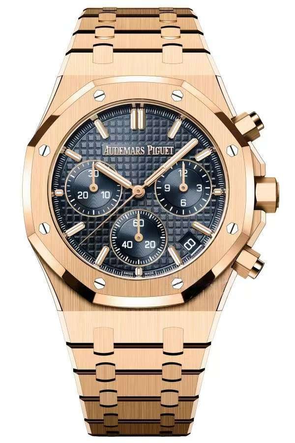 Audemars Piguet Super Clone Royal Oak Rose Gold Blue Dial 26240 Chronograph 41mm Cal.4401