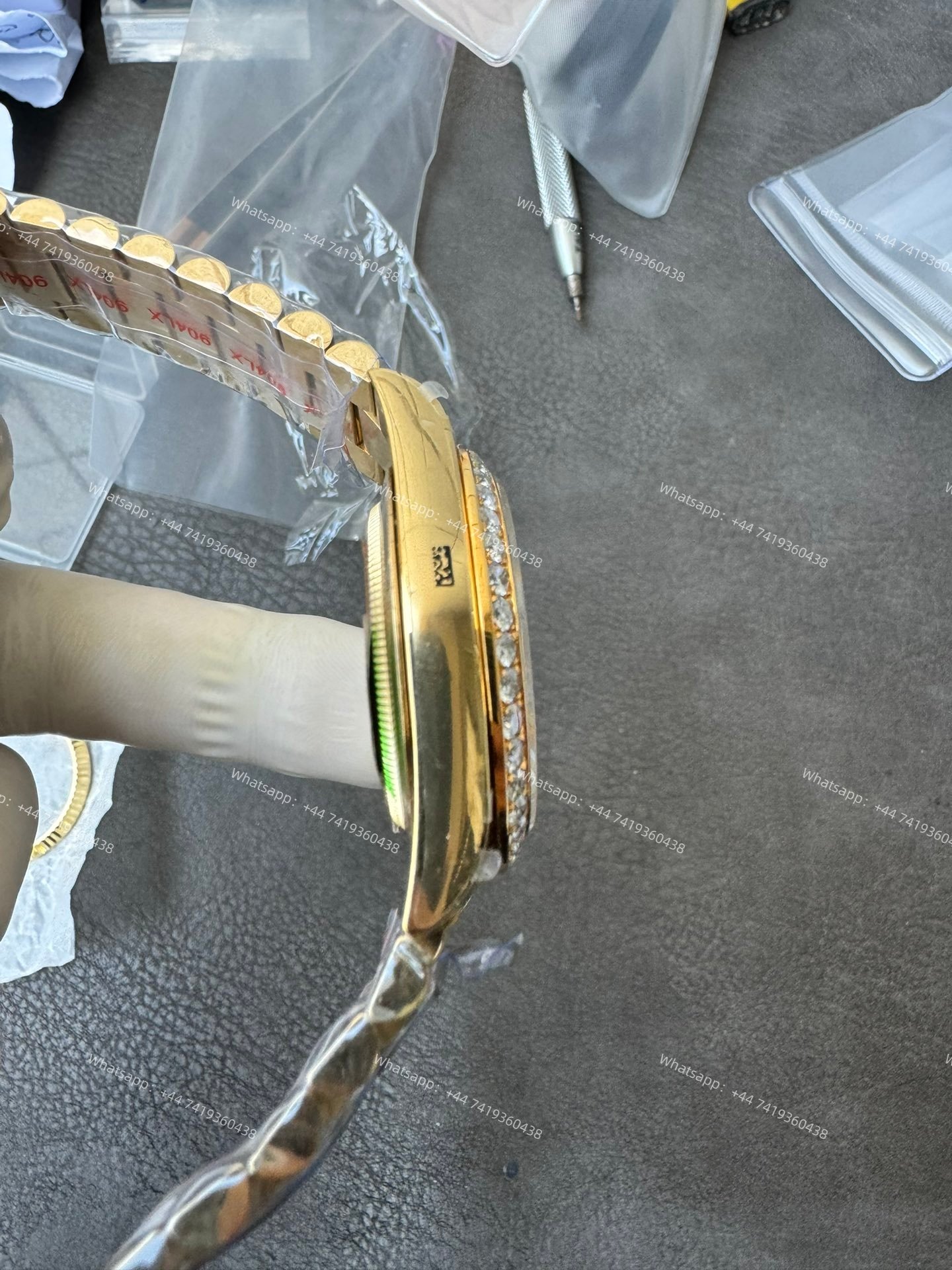 Rolex Day-Date M228348RBR-0001 1:1 Replica Moissanite Diamond Bezel Black Dial 40MM 3255 Movement Super Clone Watch