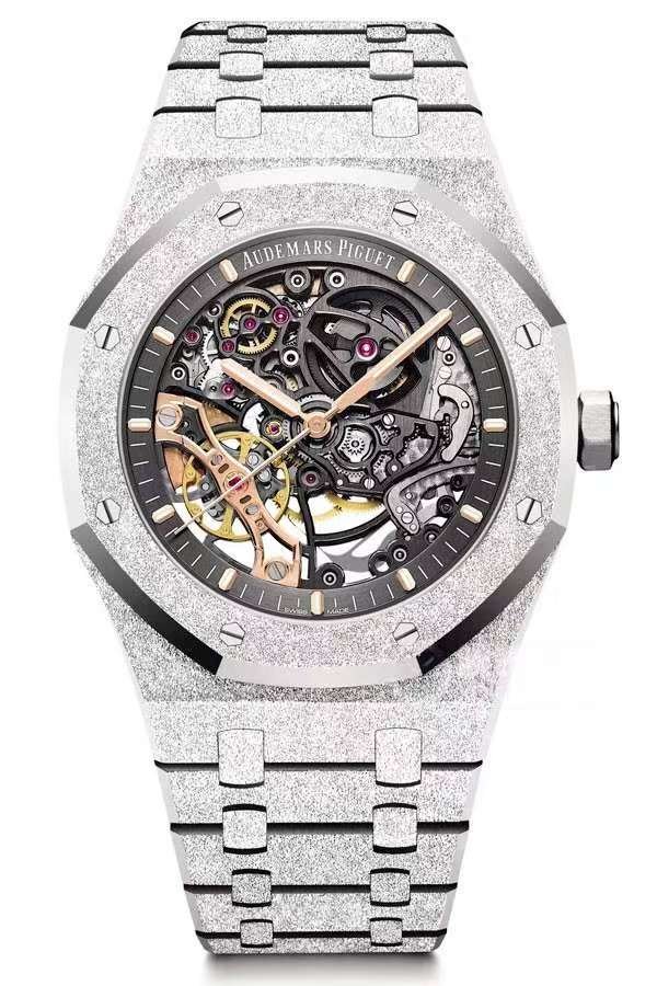 Audemars Piguet Super Clone Royal Oak 15407 Frosted Gold Skeleton Dial 41MM