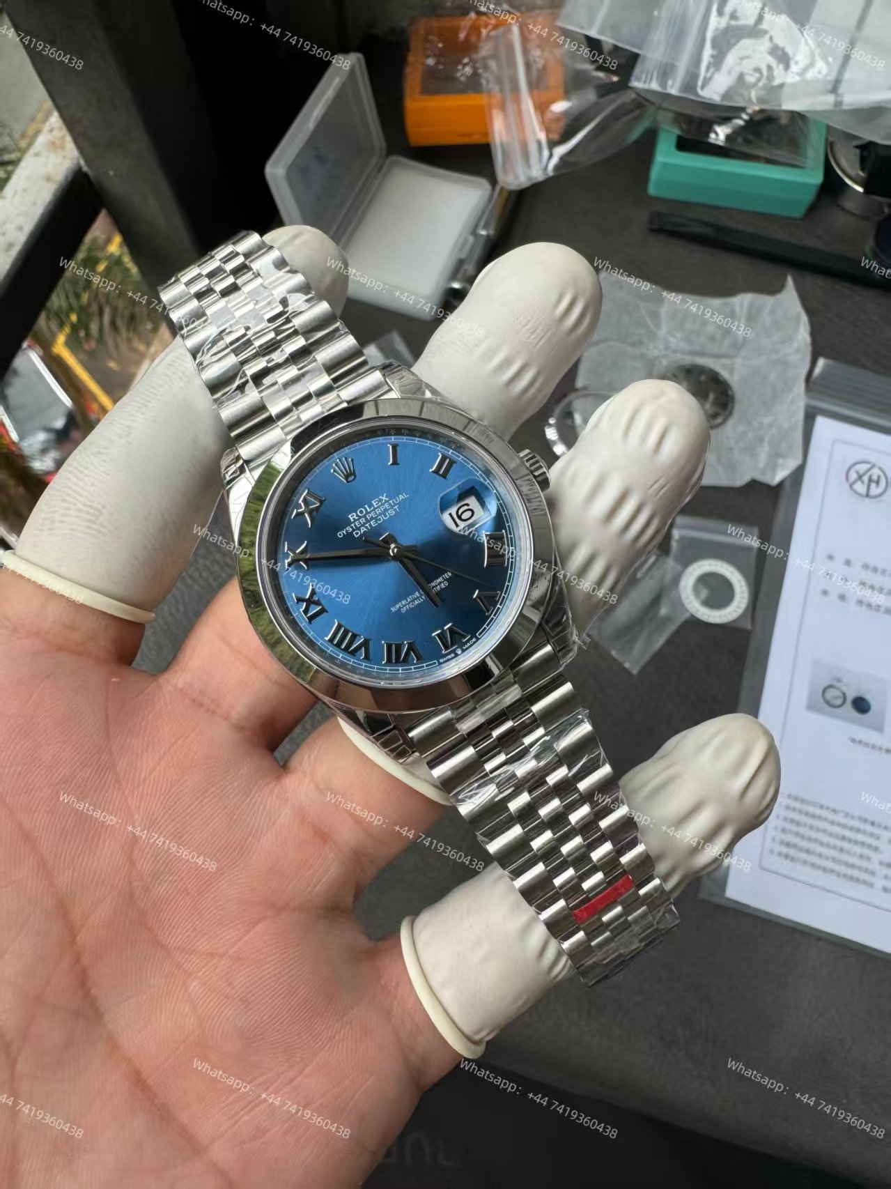 Rolex Datejust M126300-0018 1:1 Replica Azzurro Blue Roman Dial Jubilee 41MM 3235 Movement Super Clone Watch