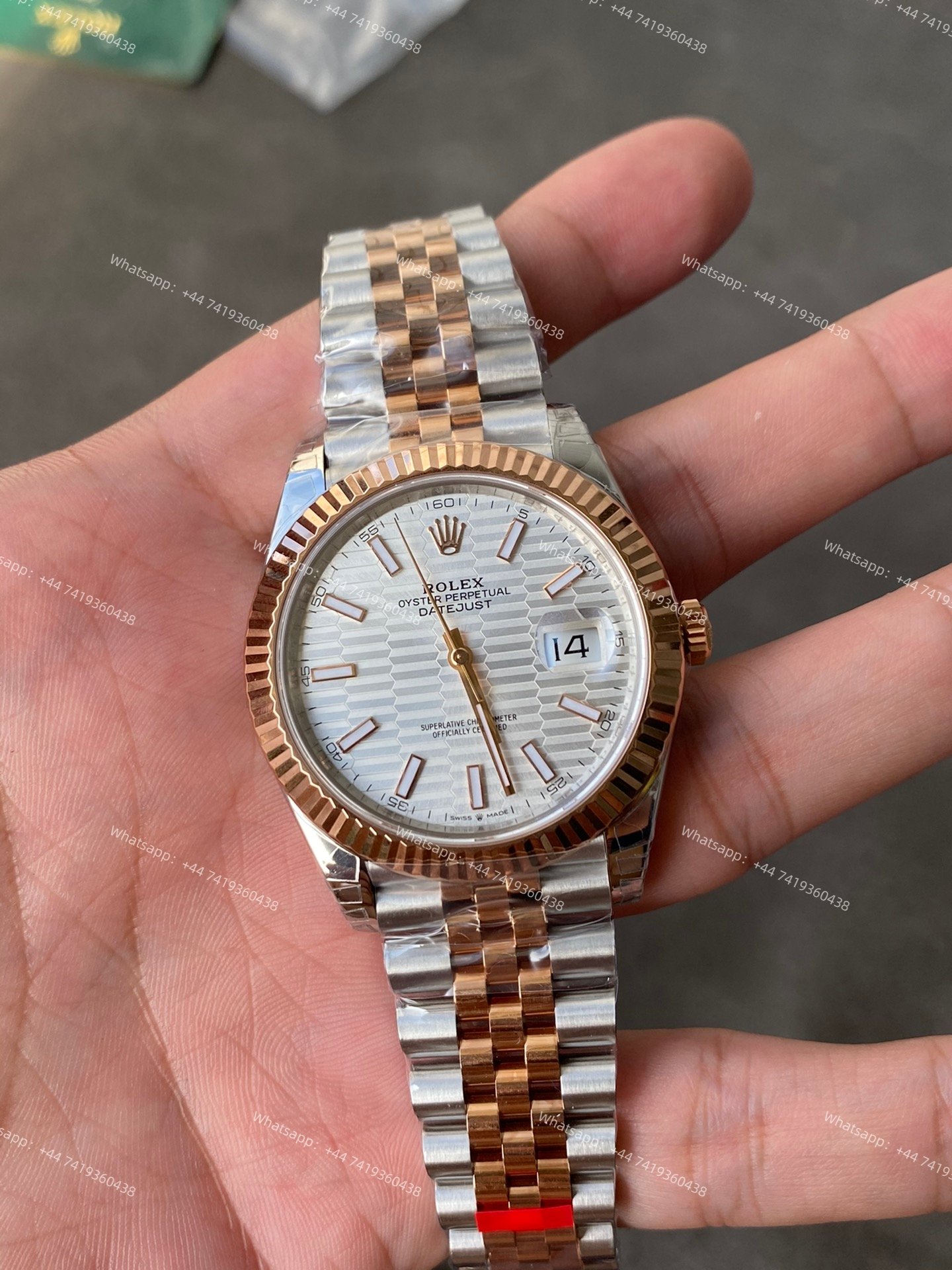 Rolex Datejust M126331-0018 1:1 Replica Water Ripple Rose Gold Silver Dial Jubilee 41MM 3235 Movement Super Clone Watch
