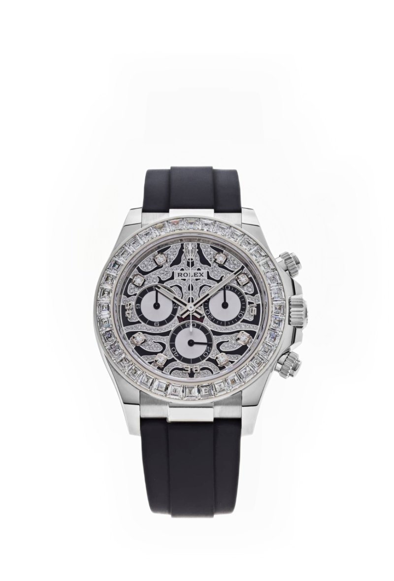 Rolex Daytona 116589TBR 1:1 Replica – 18K Platinum-Plated Eye of the Tiger Diamond Dial Super Clone 4130