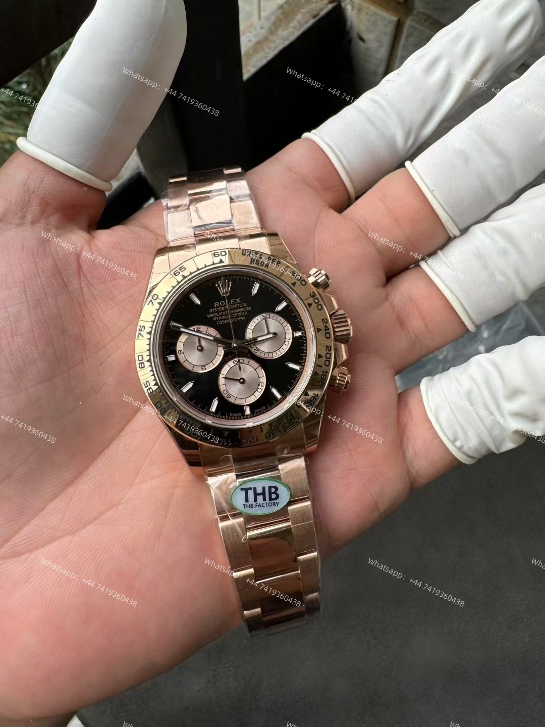 Rolex Daytona Super Clone M126505-0001 Rose Gold Black Dial 4131 Movement