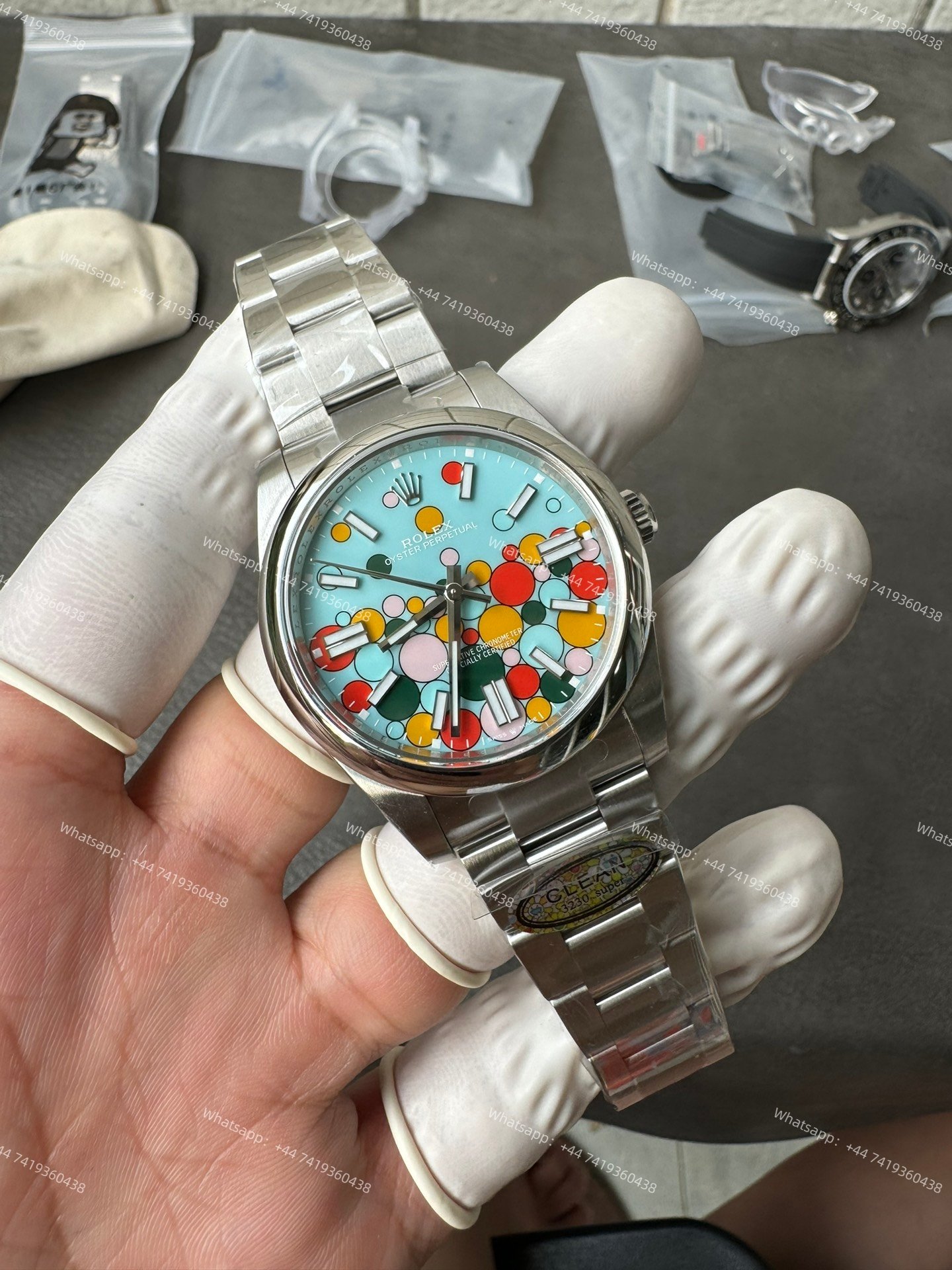 Rolex Super Clone Oyster Perpetual M124300-0008 41mm Celebration Dial 3230 Movement