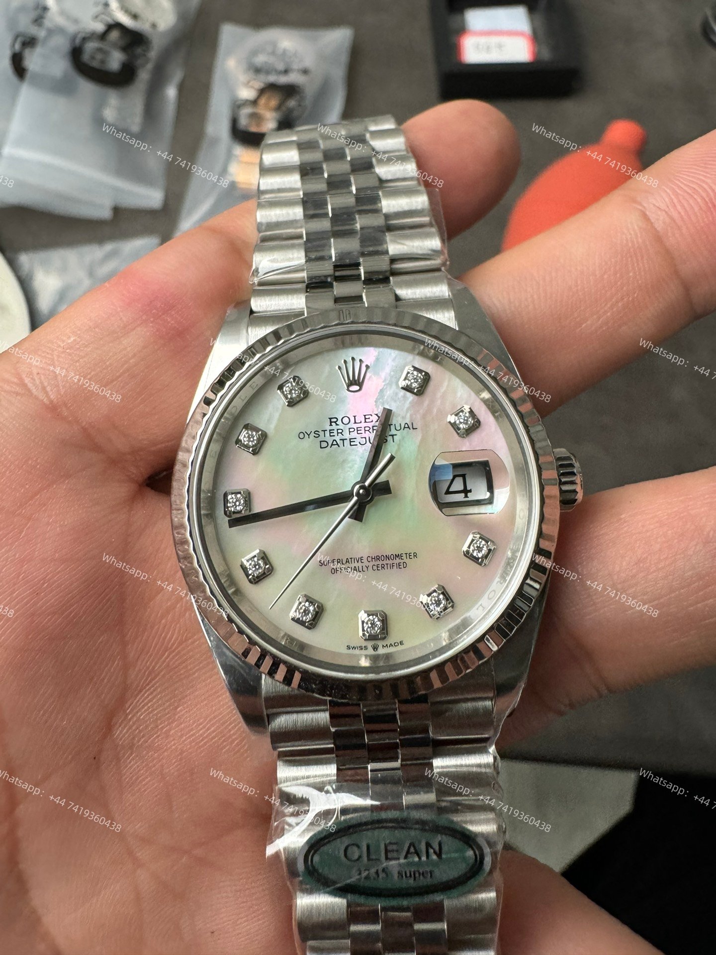 Rolex Datejust M126234-0019 1:1 Replica Mother of Pearl Diamond Dial Jubilee 36MM 3235 Movement Super Clone Watch