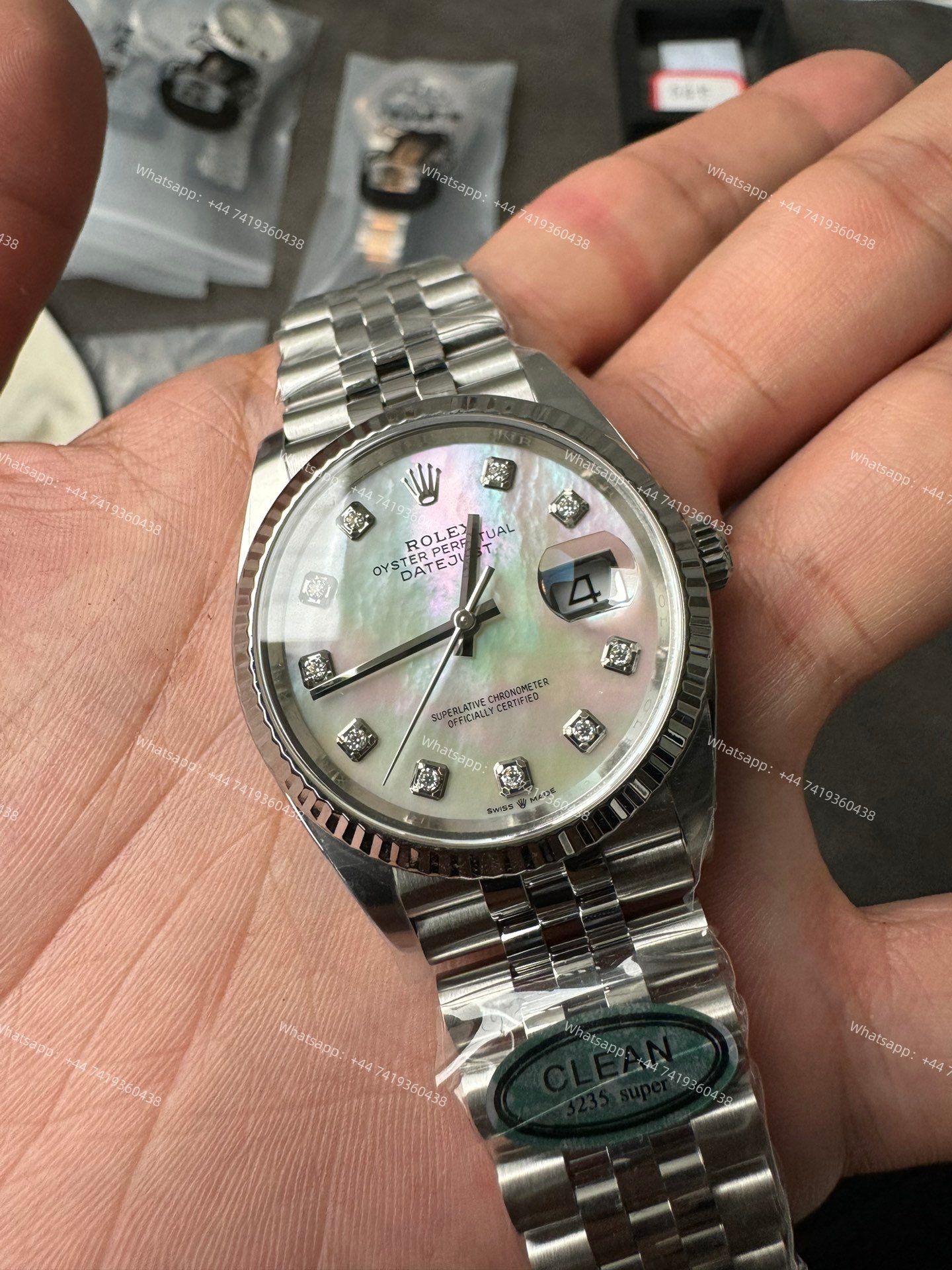 Rolex Datejust M126234-0019 1:1 Replica Mother of Pearl Diamond Dial Jubilee 36MM 3235 Movement Super Clone Watch