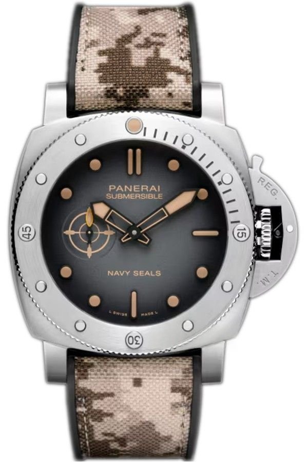 Panerai Super Clone Submersible PAM01518 Navy SEALs 44MM Black & Gray Gradient Dial