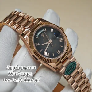 Rolex Day-Date 40mm Rose Gold Grey Roman Dial – Super Clone 1:1