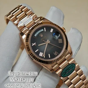 Rolex Day-Date 40mm Rose Gold Grey Roman Dial – Super Clone 1:1