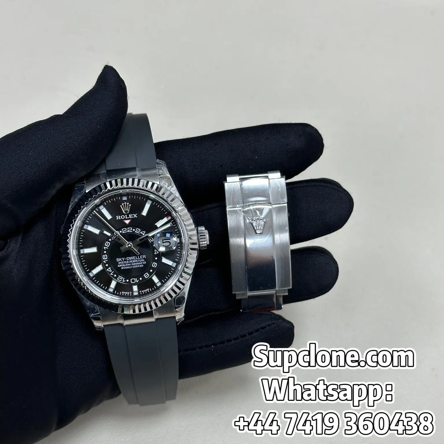 Rolex Sky-Dweller 42mm Super Clone 1:1 – Black Dial Oysterflex Strap