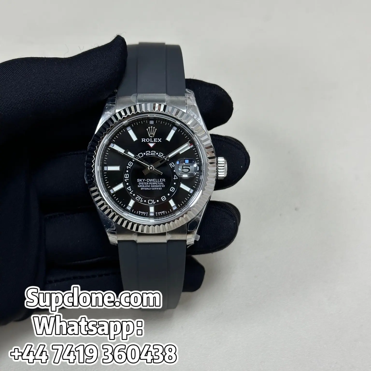Rolex Sky-Dweller 42mm Super Clone 1:1 – Black Dial Oysterflex Strap