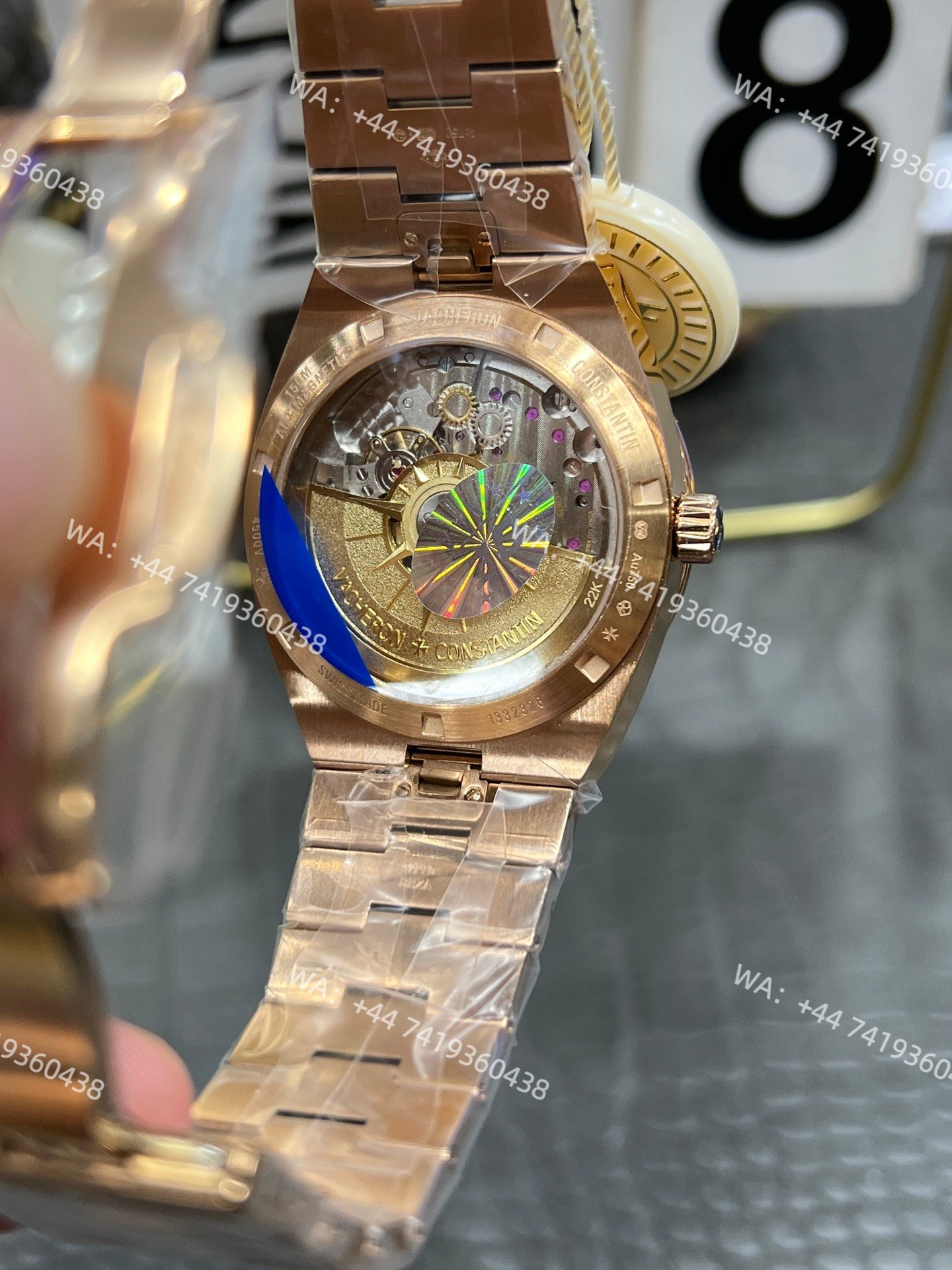 Super Clone Vacheron Constantin Overseas 4500V/210R-B705 Rose Gold Watch with Blue Dial