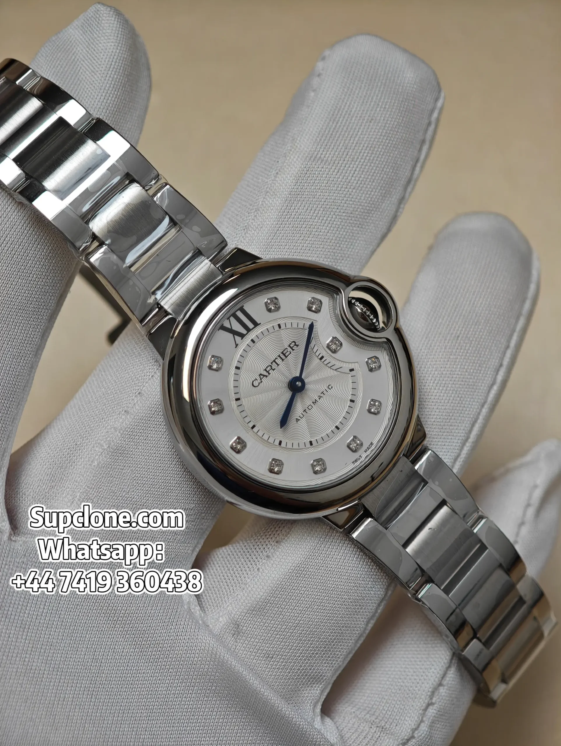 Cartier Ballon Bleu 28mm WE902073 Super Clone Silver Plated Dial Replica