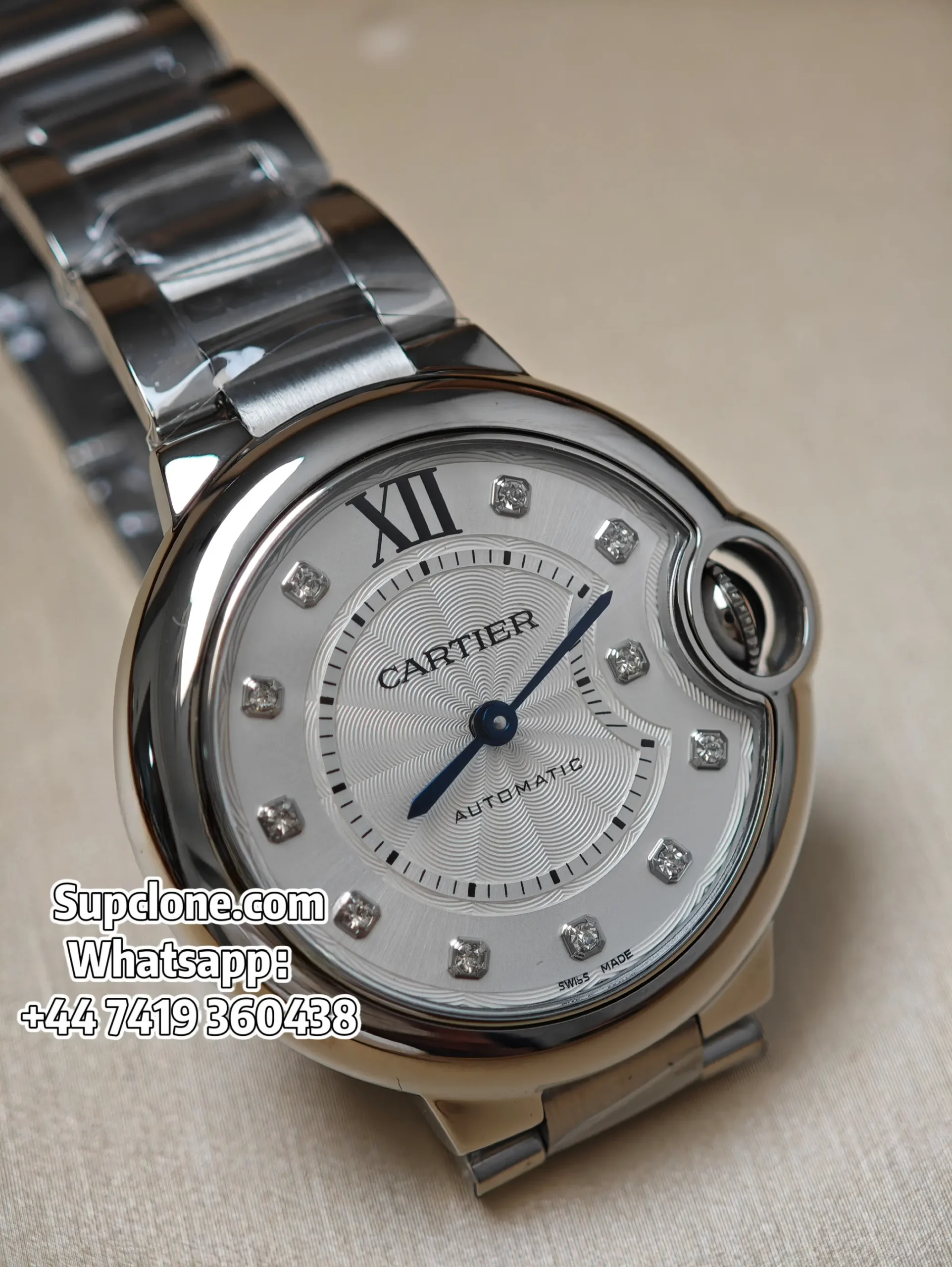 Cartier Ballon Bleu 28mm WE902073 Super Clone Silver Plated Dial