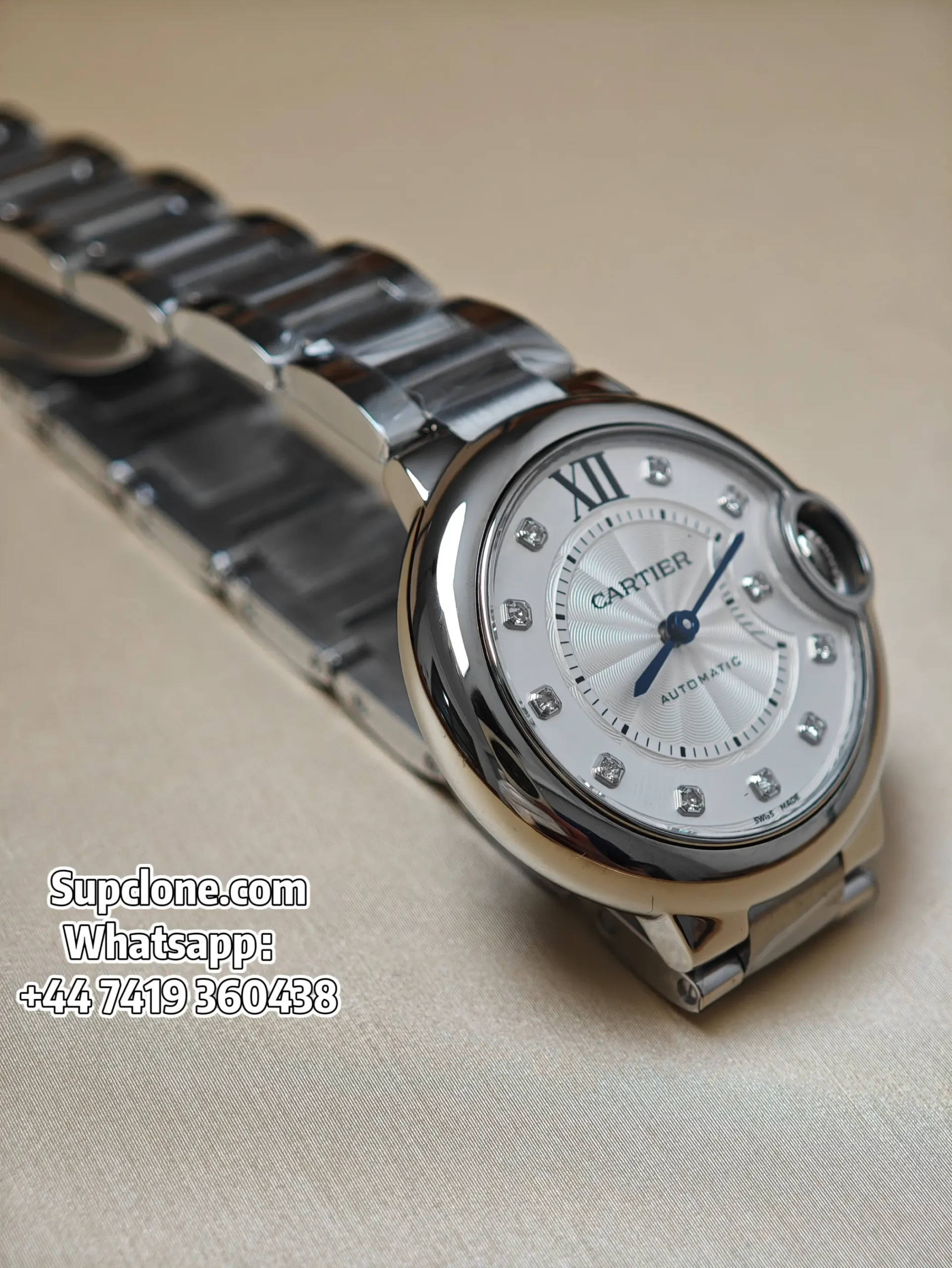 Cartier Ballon Bleu 28mm WE902073 Super Clone Silver Plated Dial
