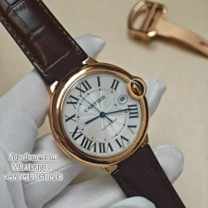Cartier Ballon Bleu WGBB0030 42mm Rose Gold Super Clone Alligator Strap Replica