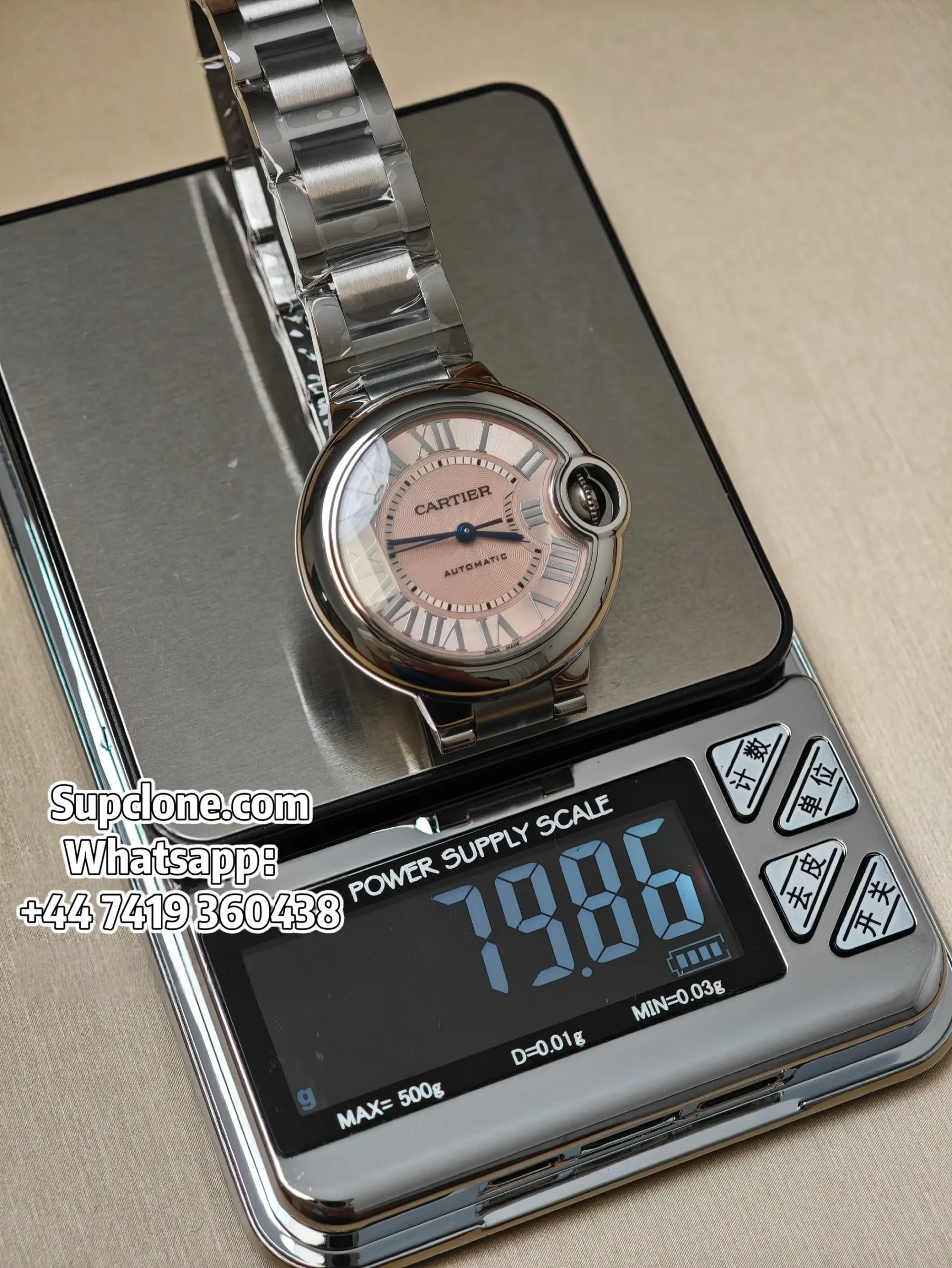 Cartier Ballon Bleu WSBB0068 33mm Pink Dial Super Clone watch