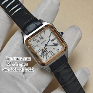 Cartier Santos W2SA0038 Super Clone Quartz Leather Strap Watch