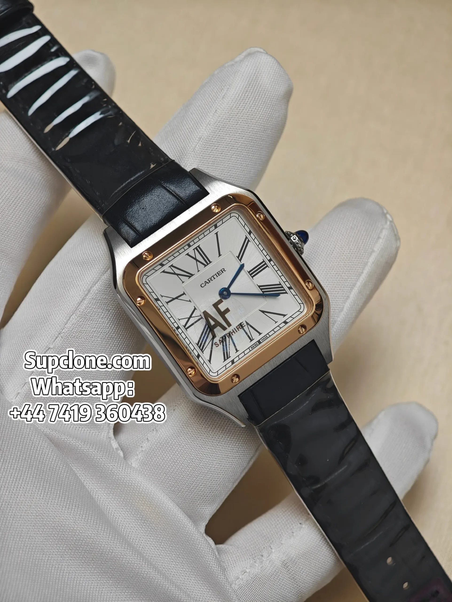 Cartier Santos W2SA0038 Super Clone Quartz Leather Strap Watch