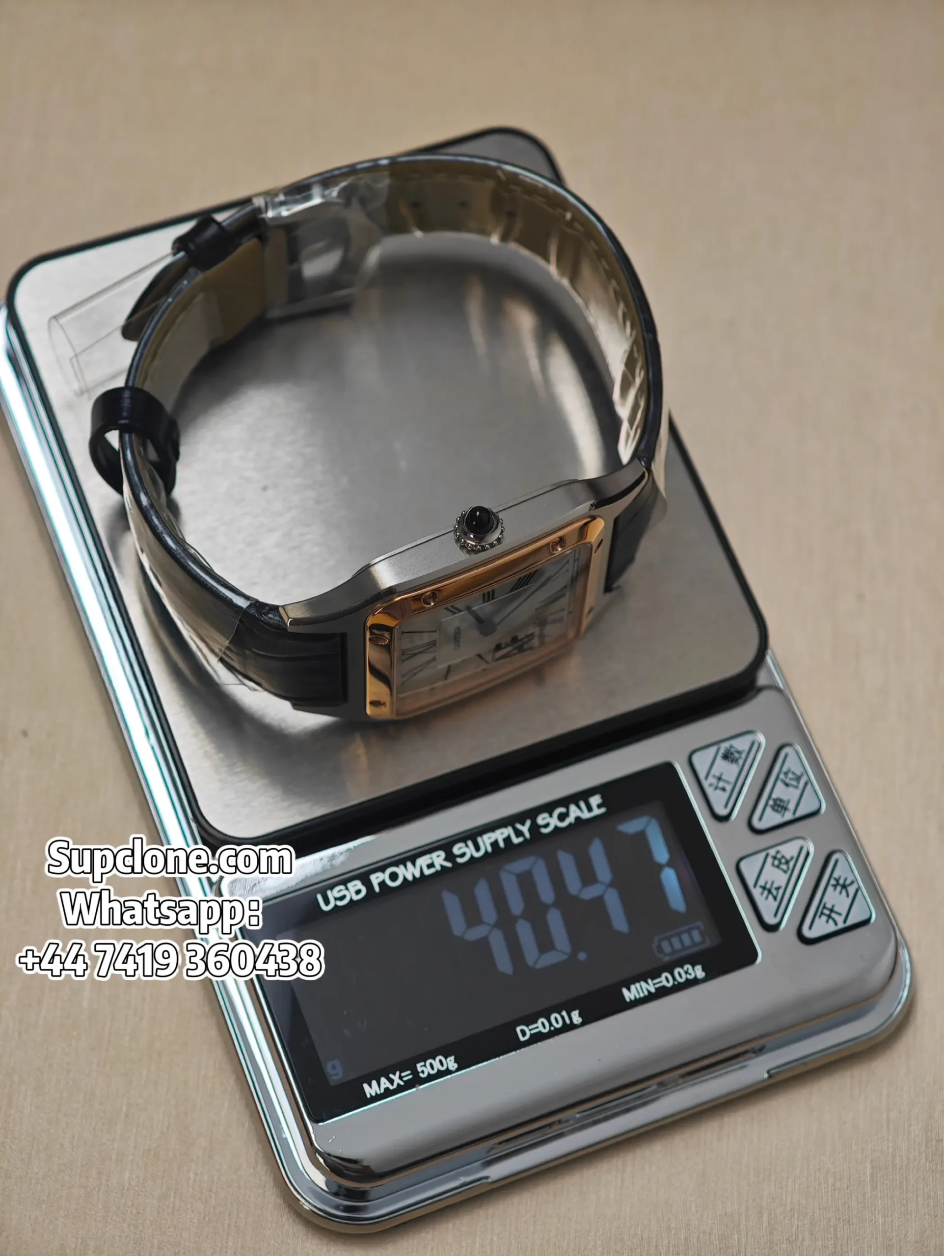 Cartier Santos W2SA0038 Super Clone Quartz Watch Leather Strap