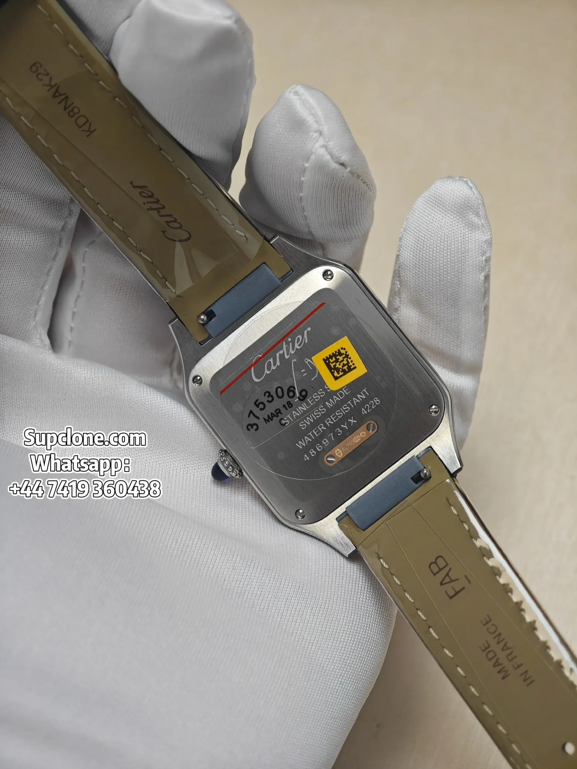 Cartier Santos W2SA0038 Super Clone Quartz Watch Leather Strap