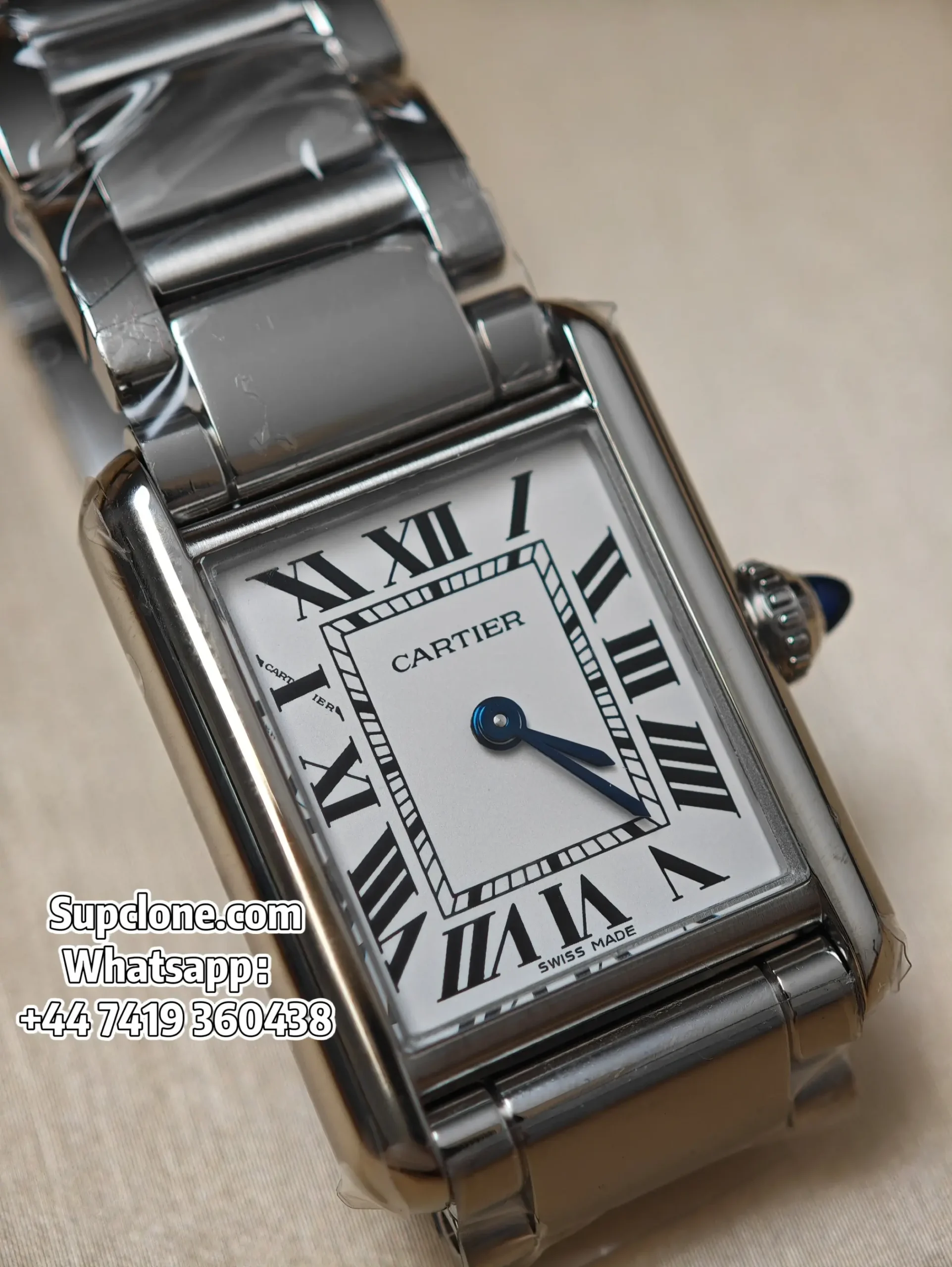Cartier Tank WSTA0107 29.5×22mm Super Clone Quartz Replica Steel Bracelet