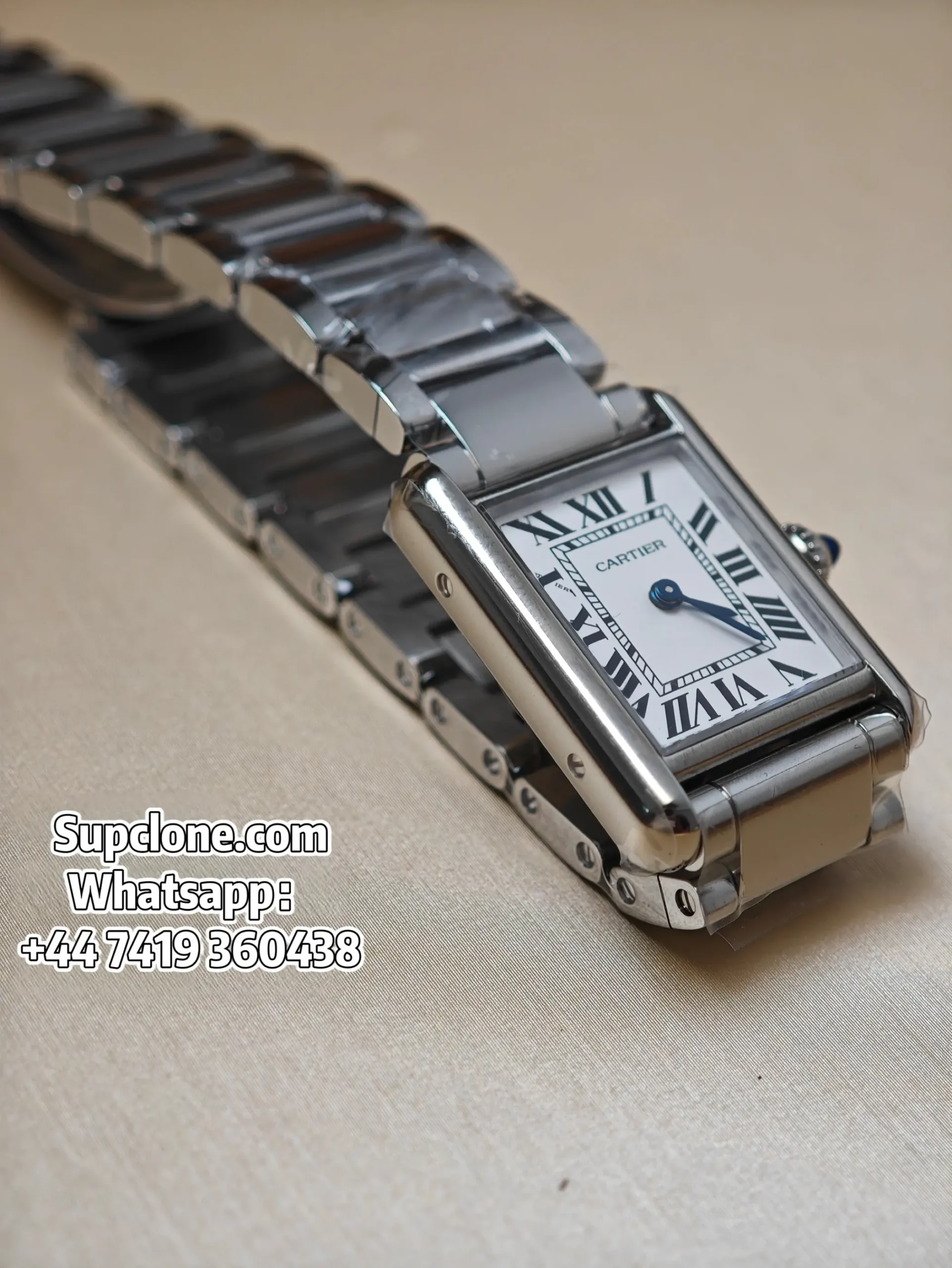 Cartier Tank WSTA0107 29.5×22mm Super Clone Quartz Replica Steel Bracelet