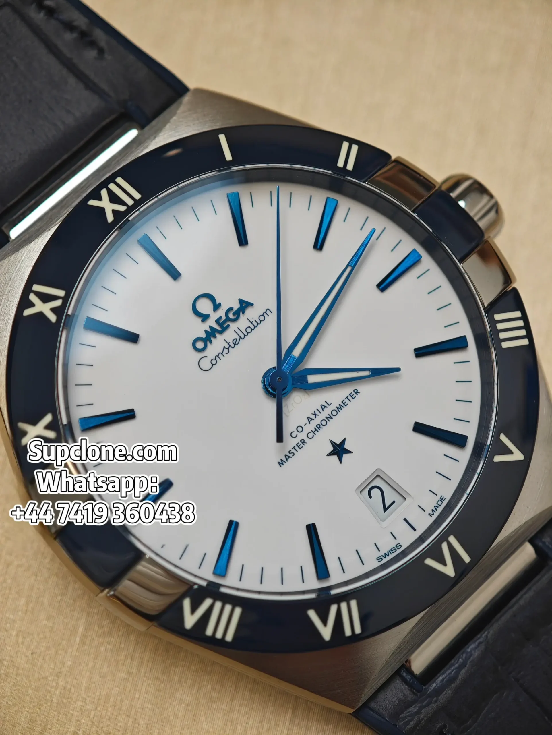 Omega Constellation 131.33.41.21.04.001 Super Clone 41mm Blue Bezel Watch