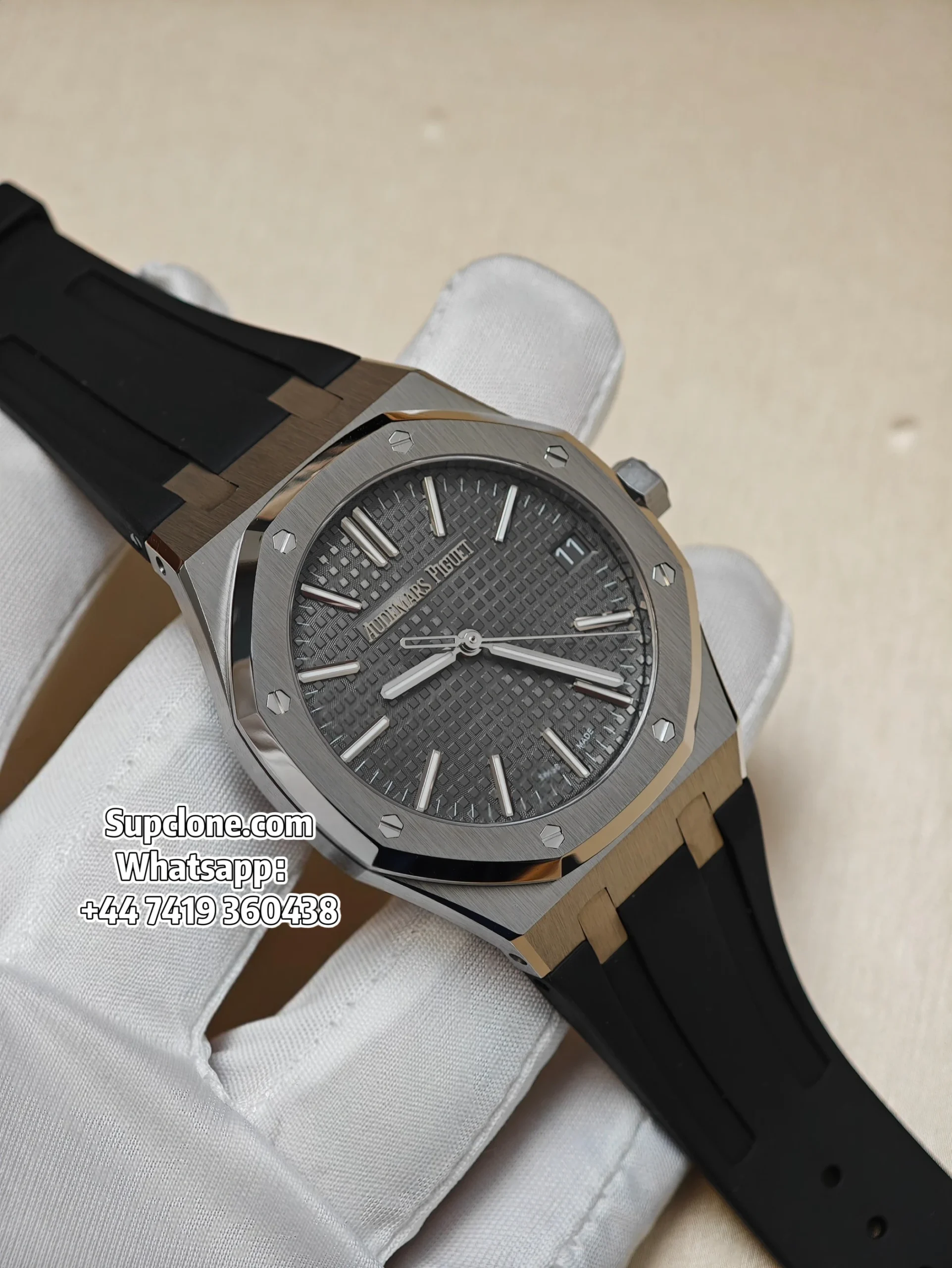 Audemars Piguet Super Clone Royal Oak 15510 Green Dial Black Rubber Strap (1) Audemars Piguet Super Clone Royal Oak 15510 Green Dial Black Rubber Strap