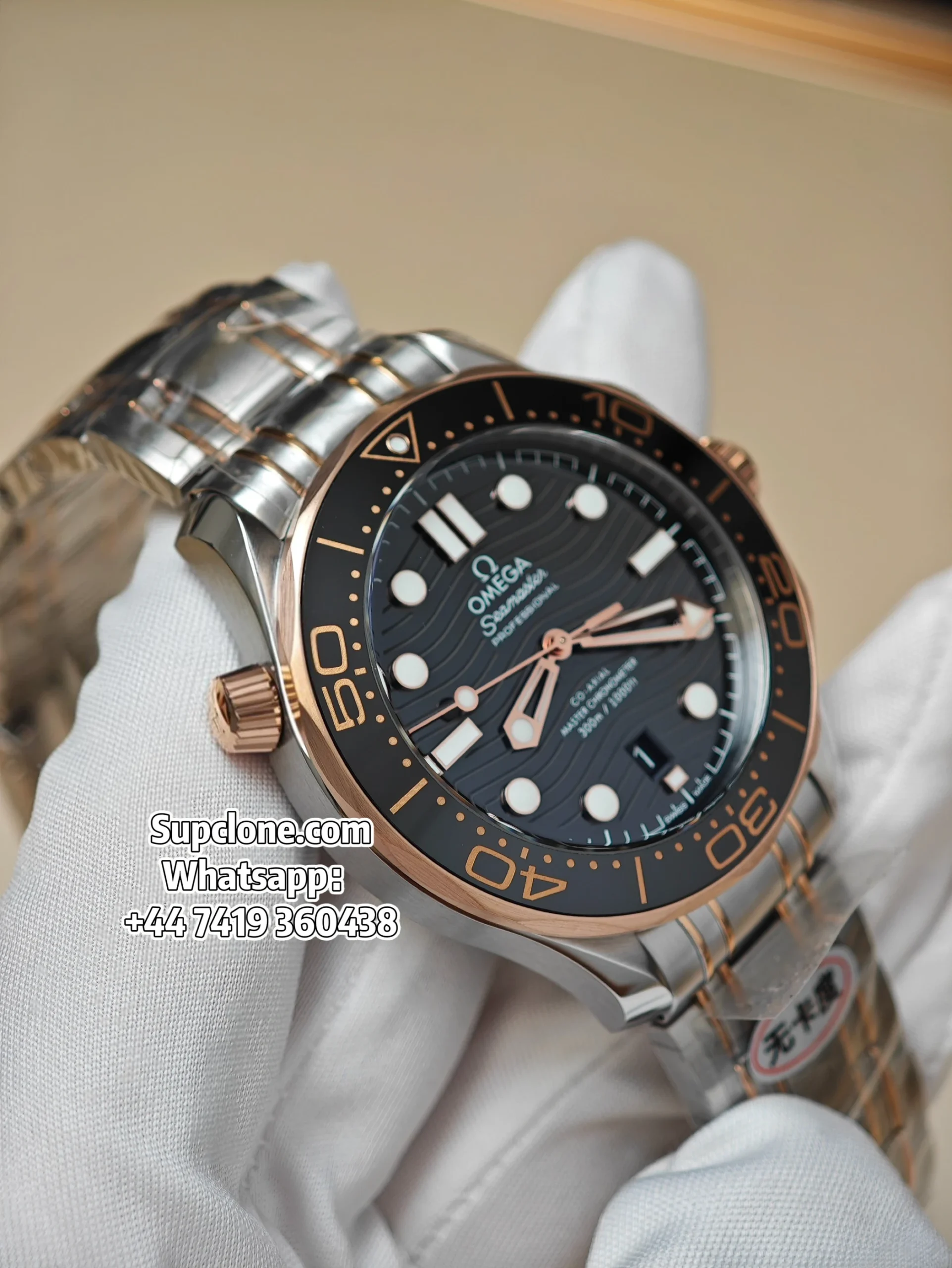 OMEGA Super Clone Seamaster Diver 300M 210.20.42.20.01.001 42mm Two-Tone Black