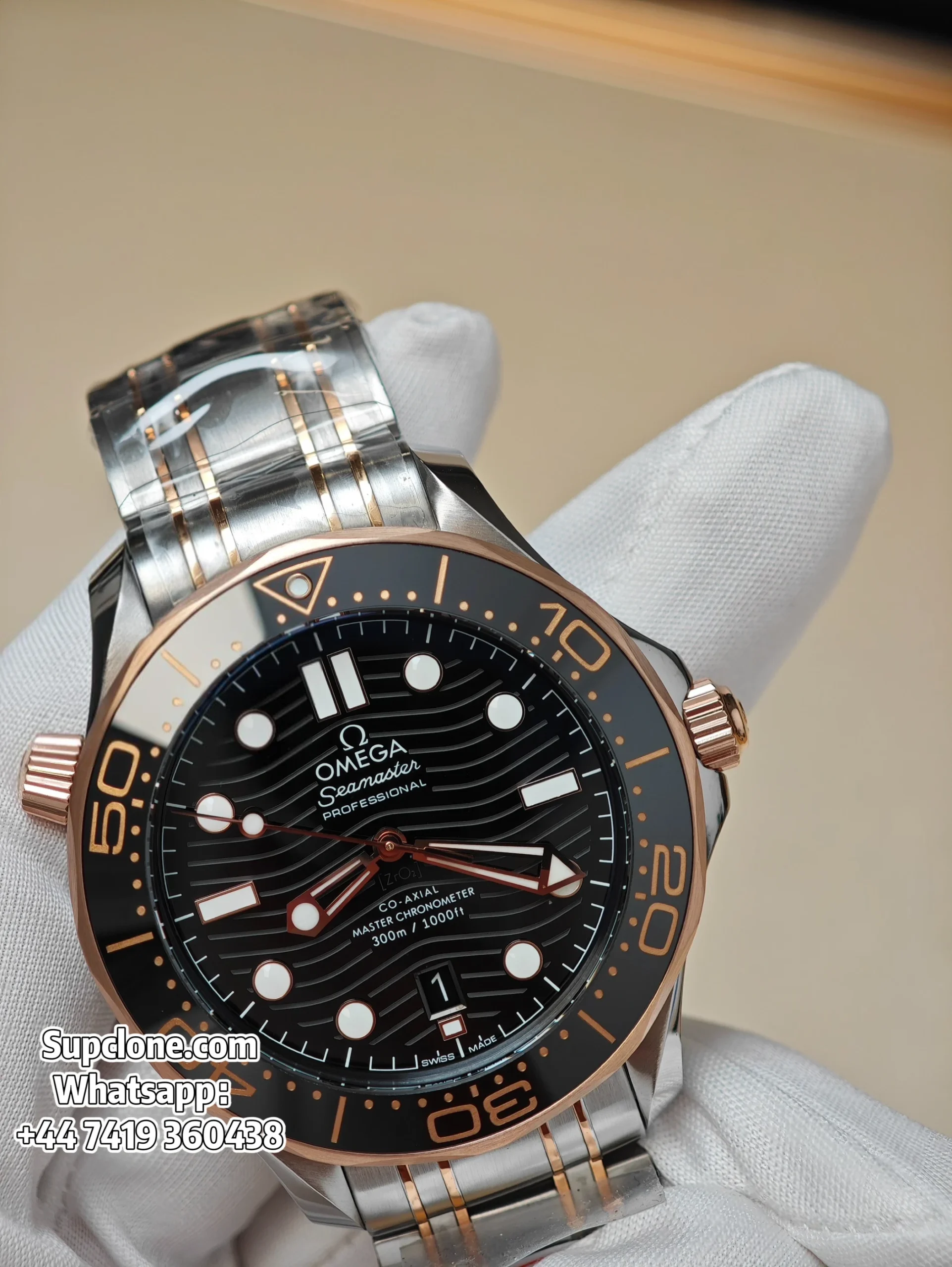OMEGA Super Clone Seamaster Diver 300M 210.20.42.20.01.001 42mm Two-Tone Black