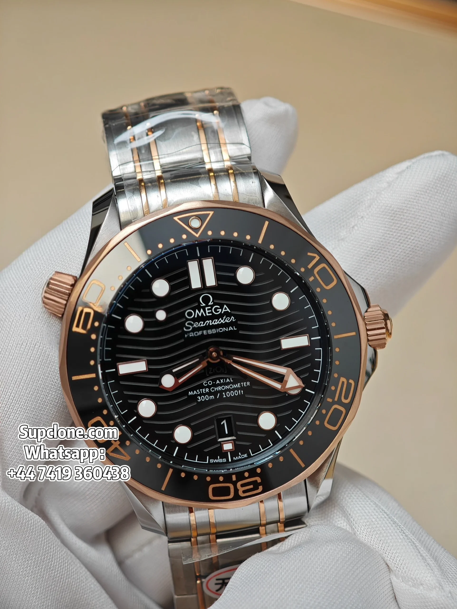 OMEGA Super Clone Seamaster Diver 300M 210.20.42.20.01.001 42mm Two-Tone Black