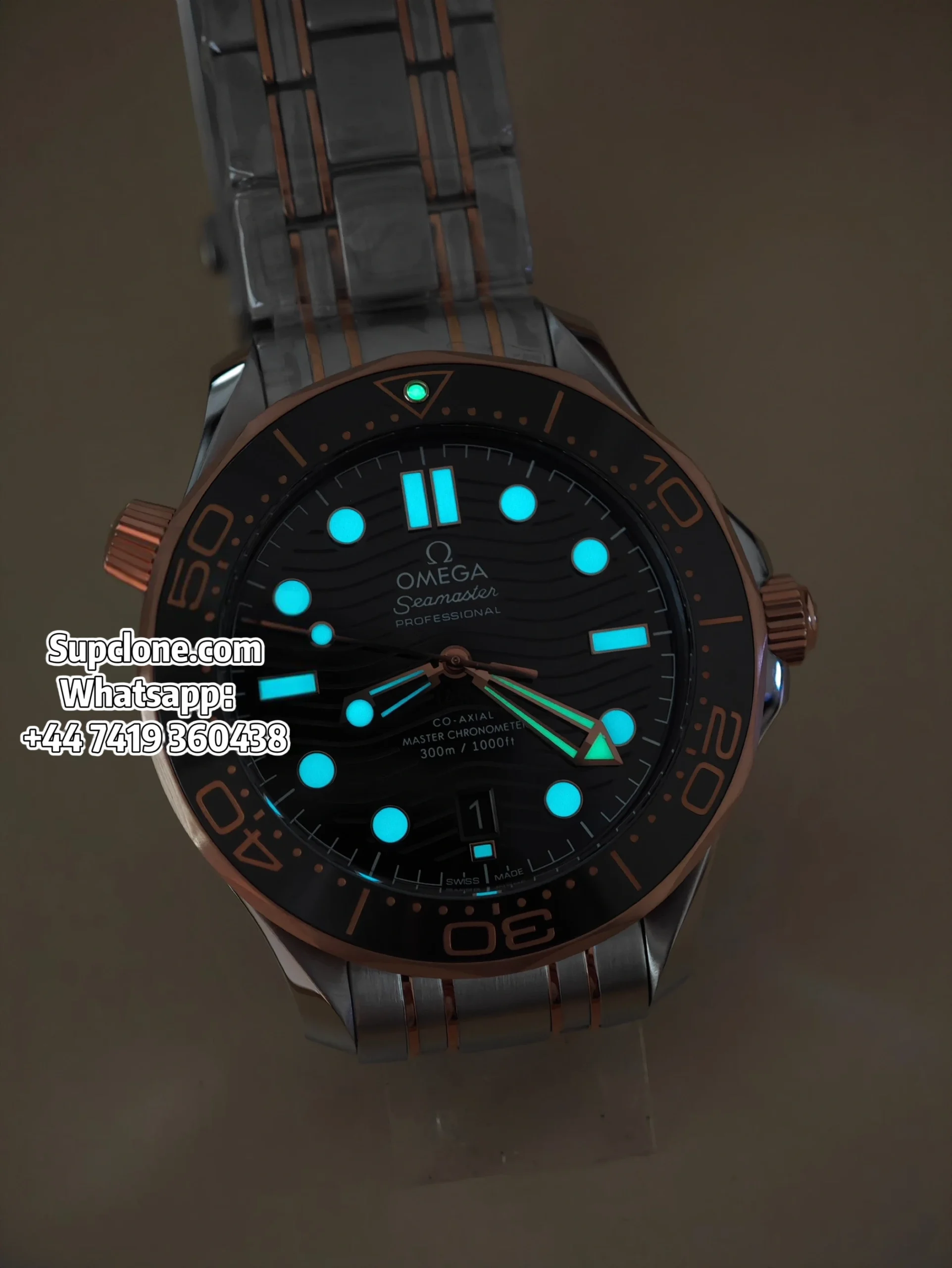 OMEGA Super Clone Seamaster Diver 300M 210.20.42.20.01.001 42mm Two-Tone Black