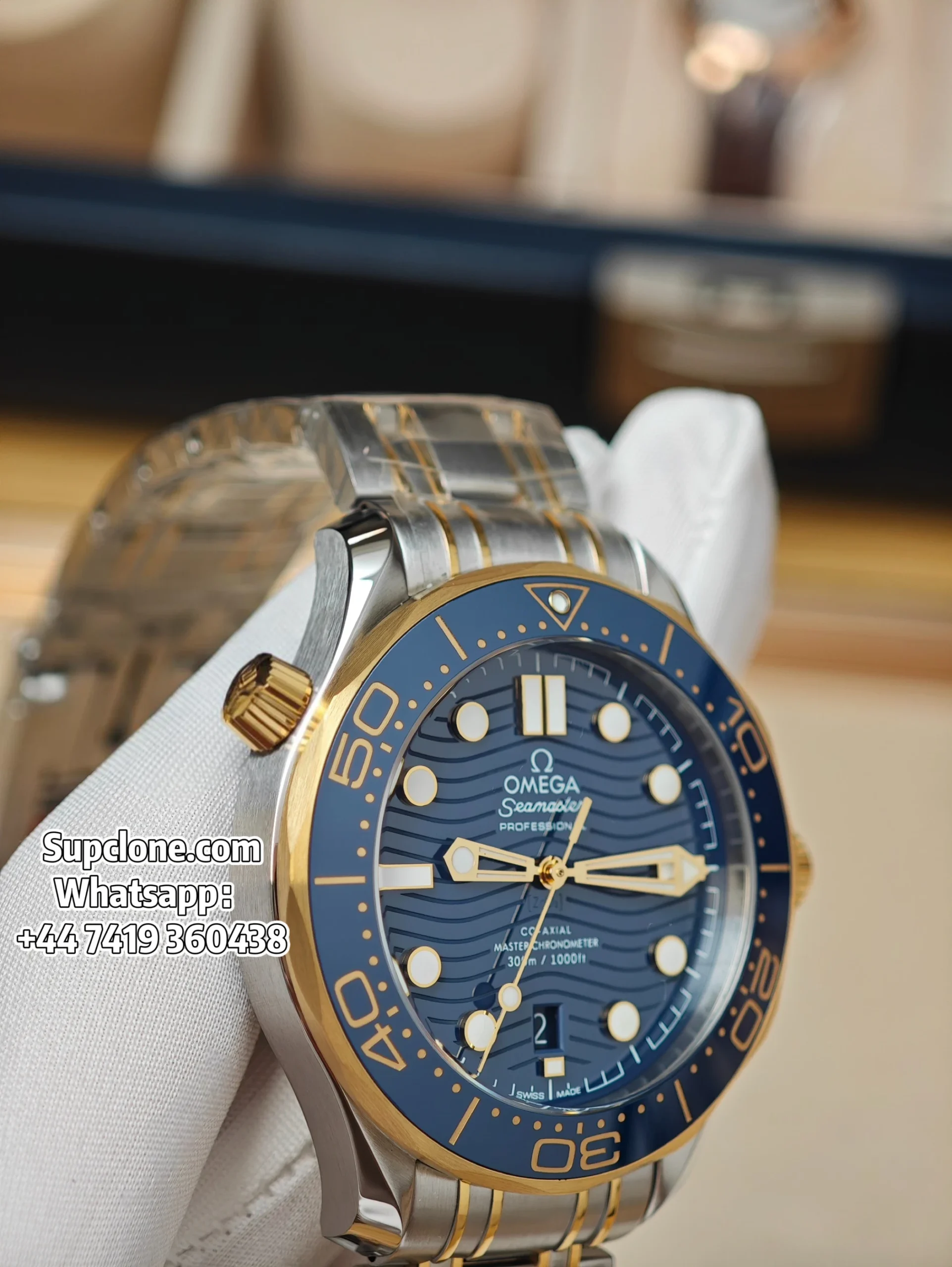 Omega Super Clone Seamaster Diver 300M 210.20.42.20.03.001 42mm Two-Tone (20) Omega Super Clone Seamaster Diver 300M 210.20.42.20.03.001 42mm Two-Tone