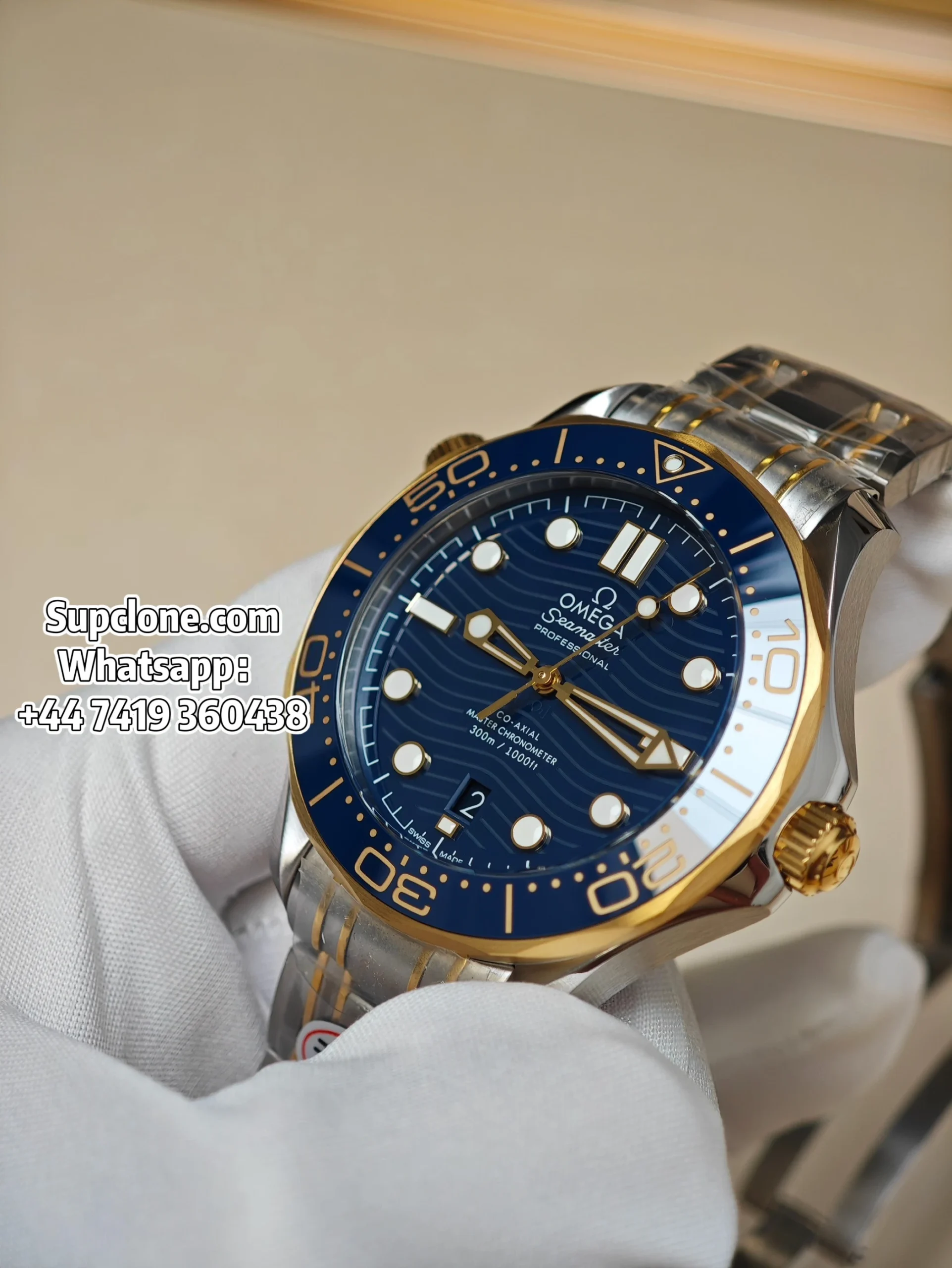 Omega Super Clone Seamaster Diver 300M 210.20.42.20.03.001 42mm Two-Tone (25) Omega Super Clone Seamaster Diver 300M 210.20.42.20.03.001 42mm Two-Tone