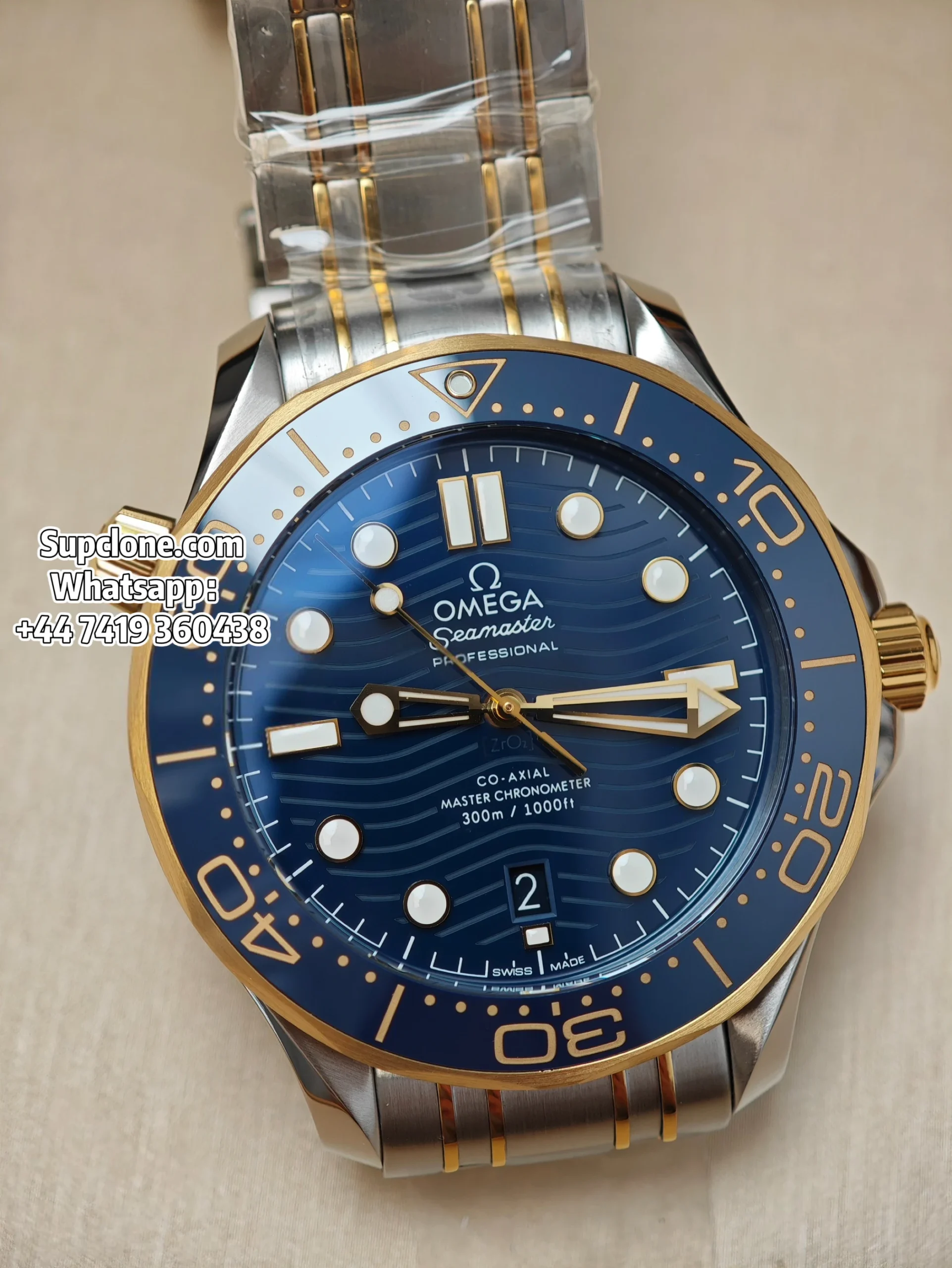 Omega Super Clone Seamaster Diver 300M 210.20.42.20.03.001 42mm Two-Tone (27) Omega Super Clone Seamaster Diver 300M 210.20.42.20.03.001 42mm Two-Tone