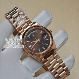 Rolex Super Clone Watches Day Date 18K Rose Gold Diamond Chocolate Dial 40mm (1) Rolex Super Clone Watches Day Date 18K Rose Gold Diamond Chocolate Dial 40mm m228235