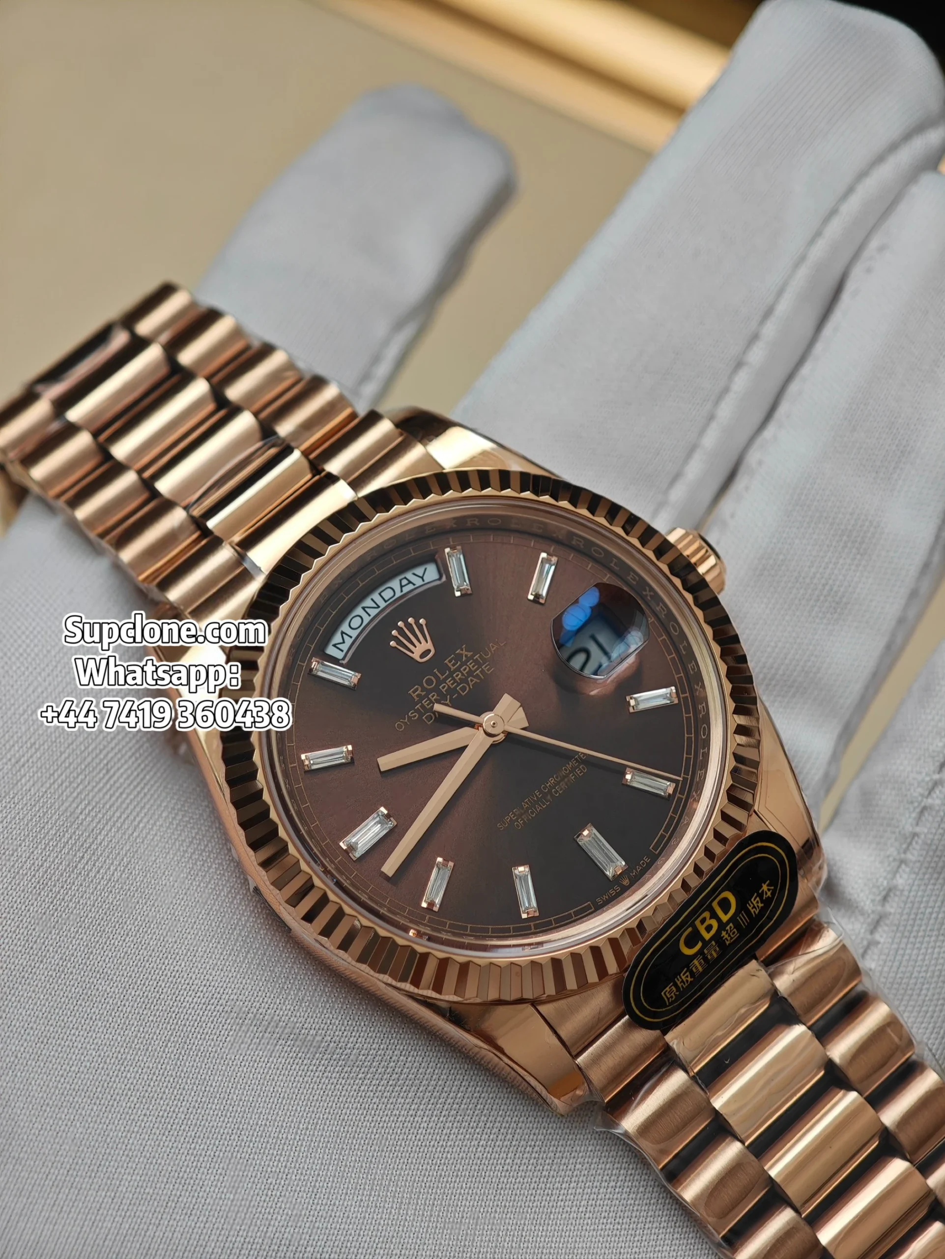 Rolex Super Clone Watches Day Date 18K Rose Gold Diamond Chocolate Dial 40mm (22) Rolex Super Clone Watches Day Date 18K Rose Gold Diamond Chocolate Dial 40mm m228235
