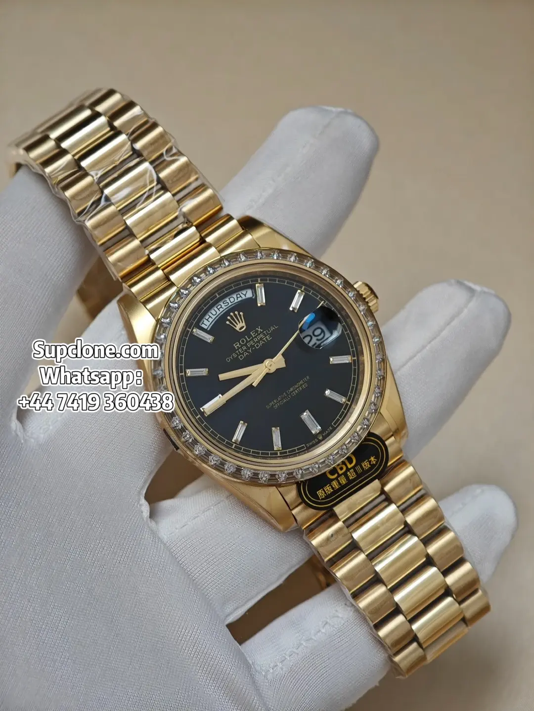 Rolex Super Clone Watches Day Date 40 m228348rbr-0043 Yellow Gold Black Baguette Diamond Dial Diamond Bezel (1) Rolex Super Clone Watches Day Date 40 m228348rbr-0043 Yellow Gold Black Baguette Diamond Dial Diamond Bezel