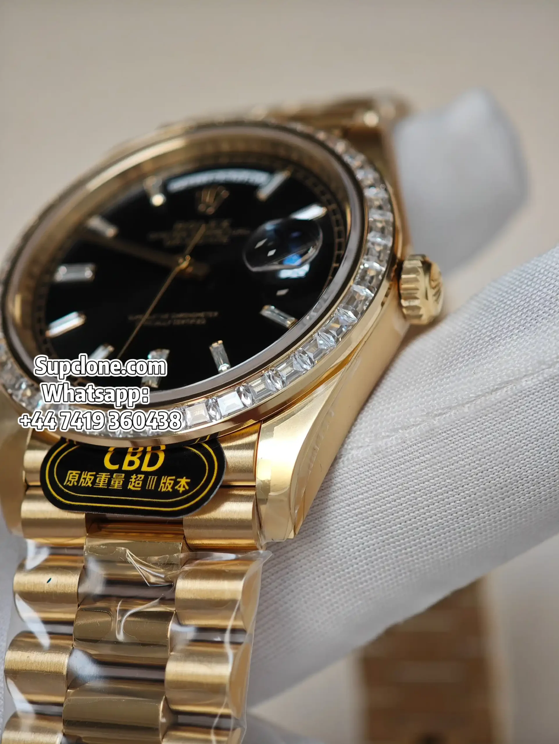 Rolex Super Clone Watches Day Date 40 m228348rbr-0043 Yellow Gold Black Baguette Diamond Dial Diamond Bezel (17) Rolex Super Clone Watches Day Date 40 m228348rbr-0043 Yellow Gold Black Baguette Diamond Dial Diamond Bezel