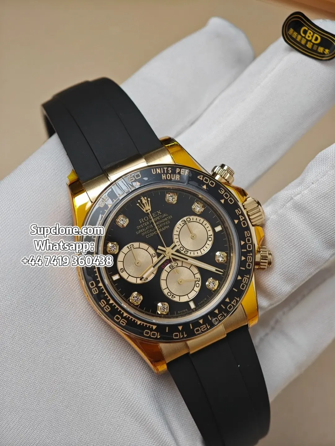 Rolex Super Clone Watches Daytona Gold Diamond M126518ln-0006 4131 Movement (1) Rolex Super Clone Watches Daytona Gold Diamond M126518ln-0006 4131 Movement