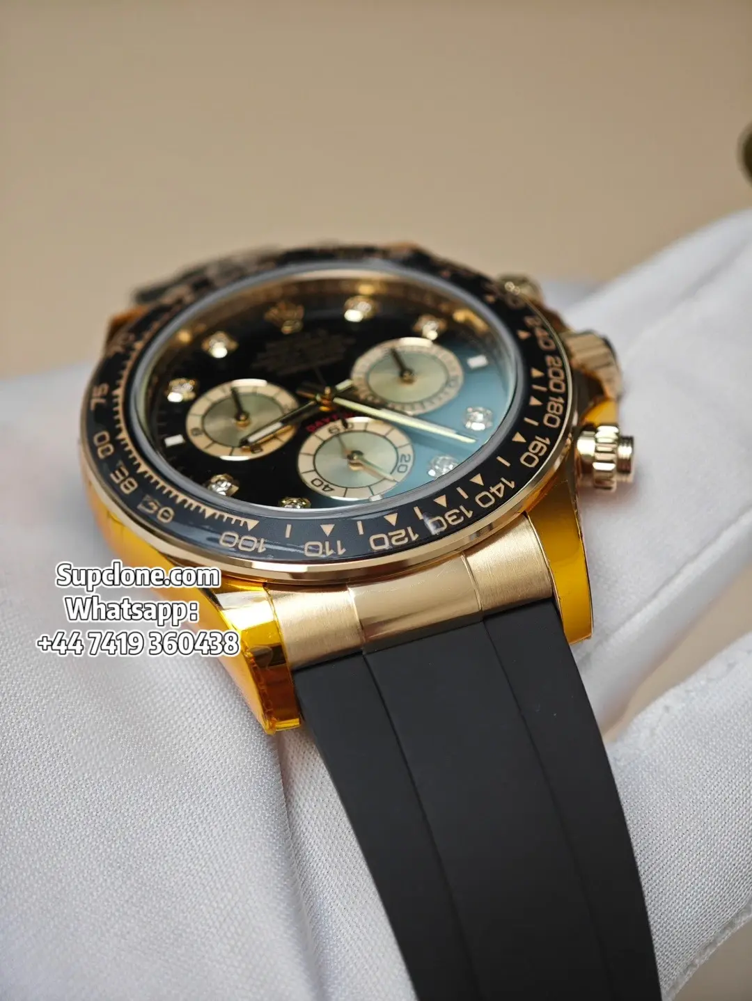Rolex Super Clone Watches Daytona Gold Diamond M126518ln-0006 4131 Movement (2) Rolex Super Clone Watches Daytona Gold Diamond M126518ln-0006 4131 Movement