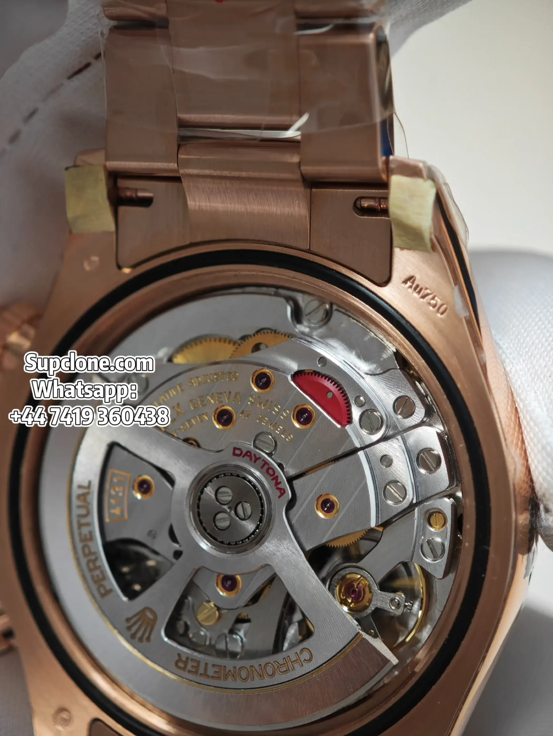 Rolex Super Clone Watches Daytona M126505-0002 Rose Gold Diamond 4131 Movement