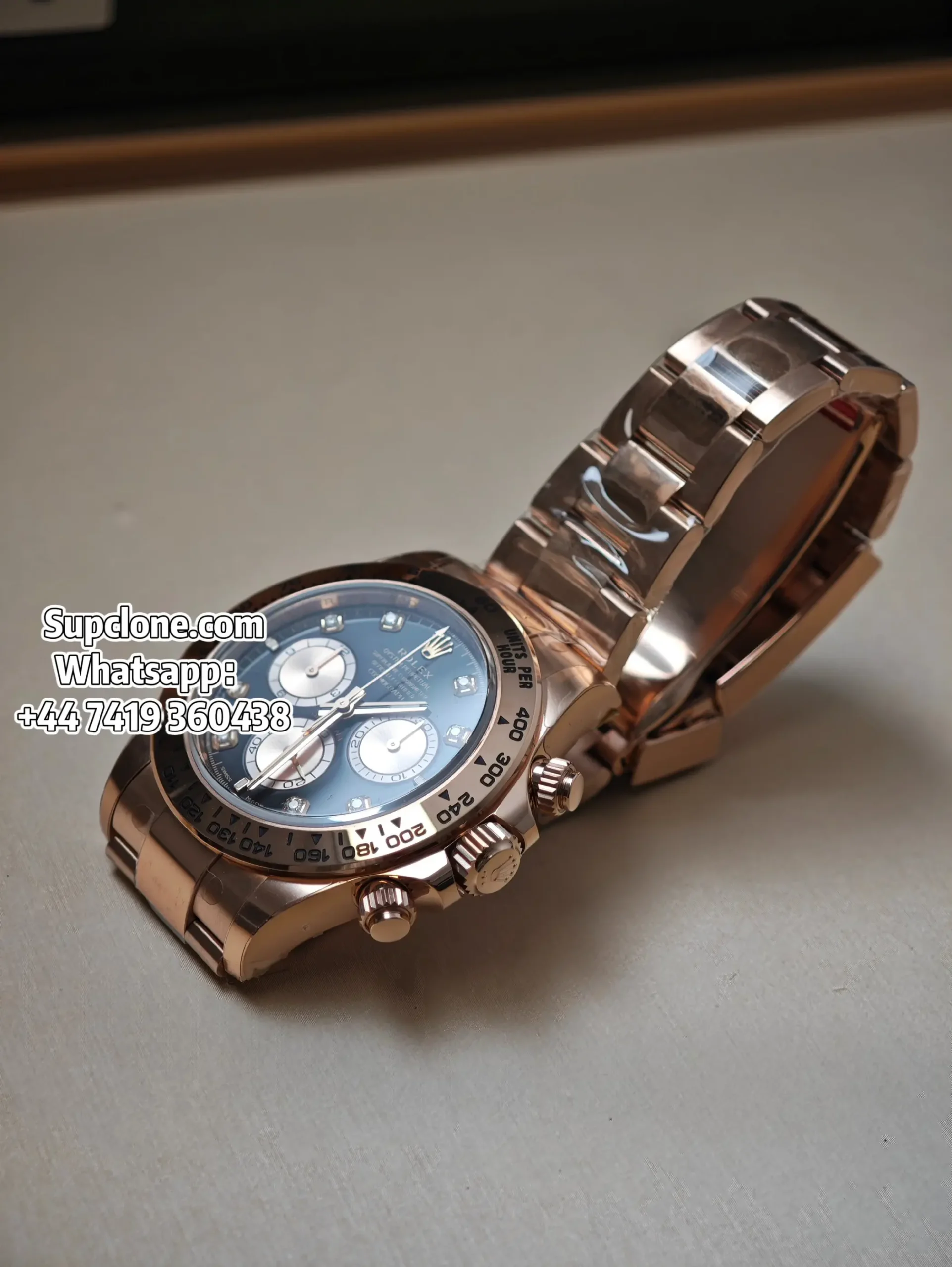 Rolex Super Clone Watches Daytona M126505-0002 Rose Gold Diamond 4131 Movement