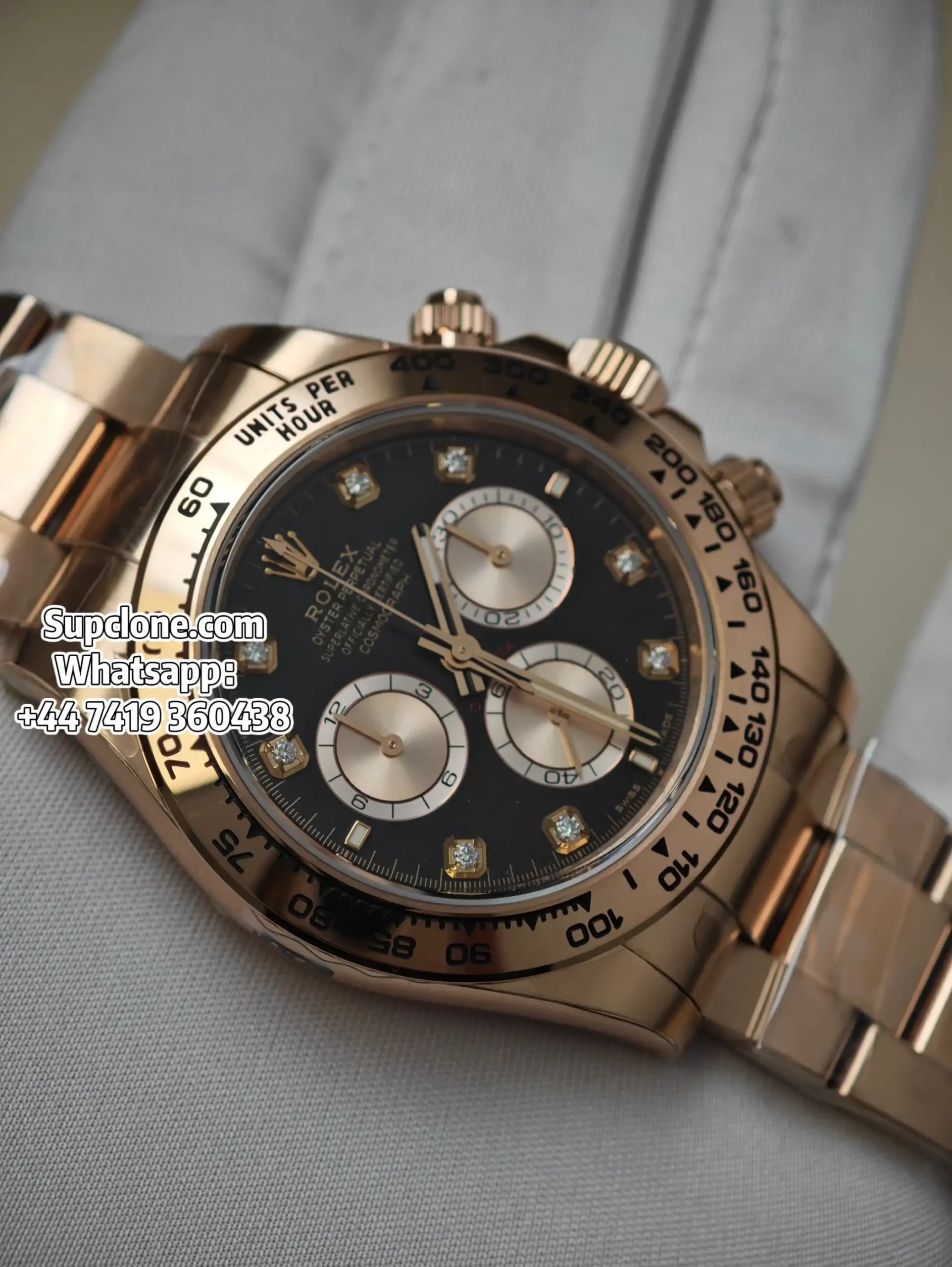 Rolex Super Clone Watches Daytona M126505-0002 Rose Gold Diamond 4131 Movement
