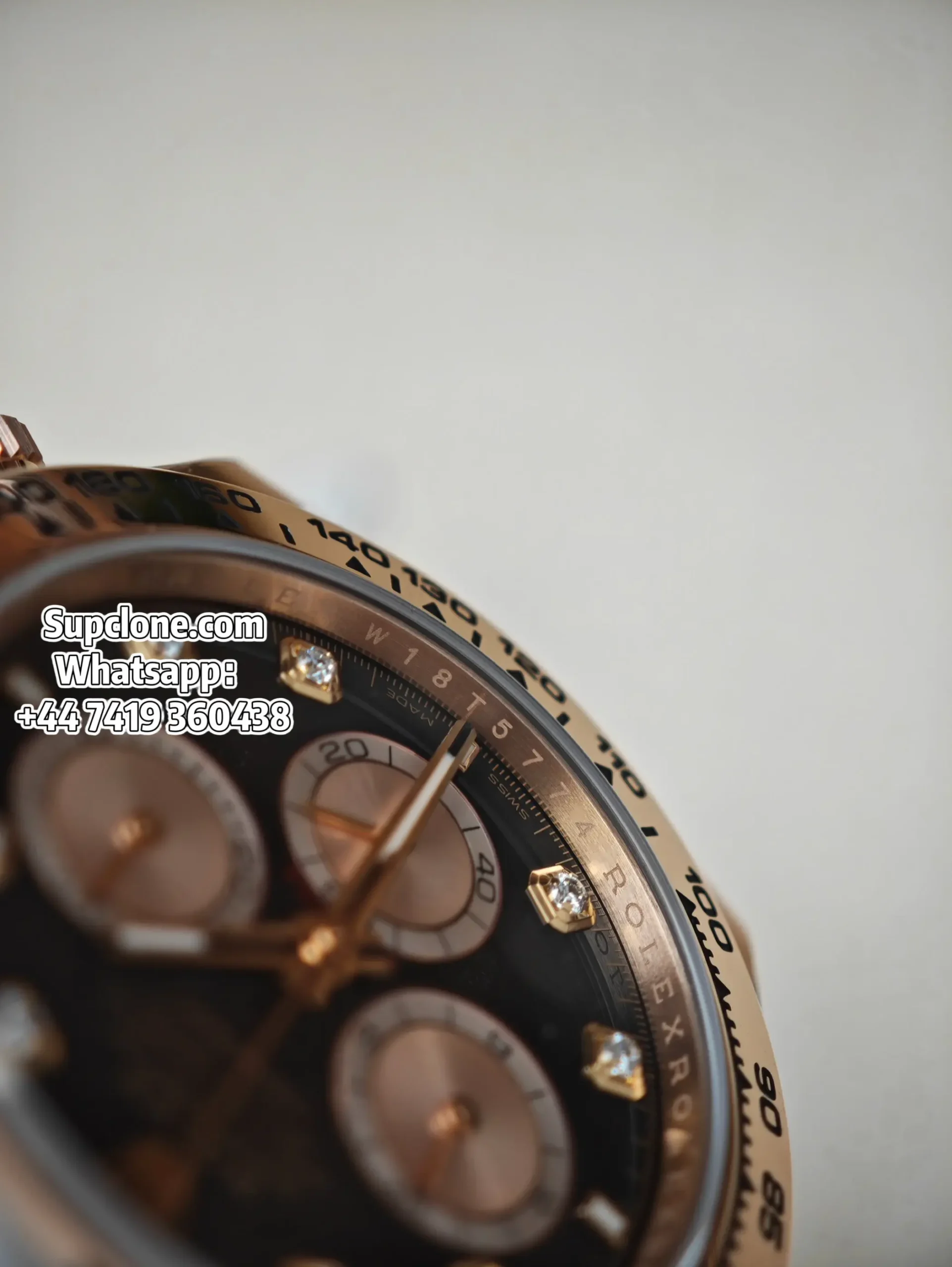 Rolex Super Clone Watches Daytona M126505-0002 Rose Gold Diamond 4131 Movement