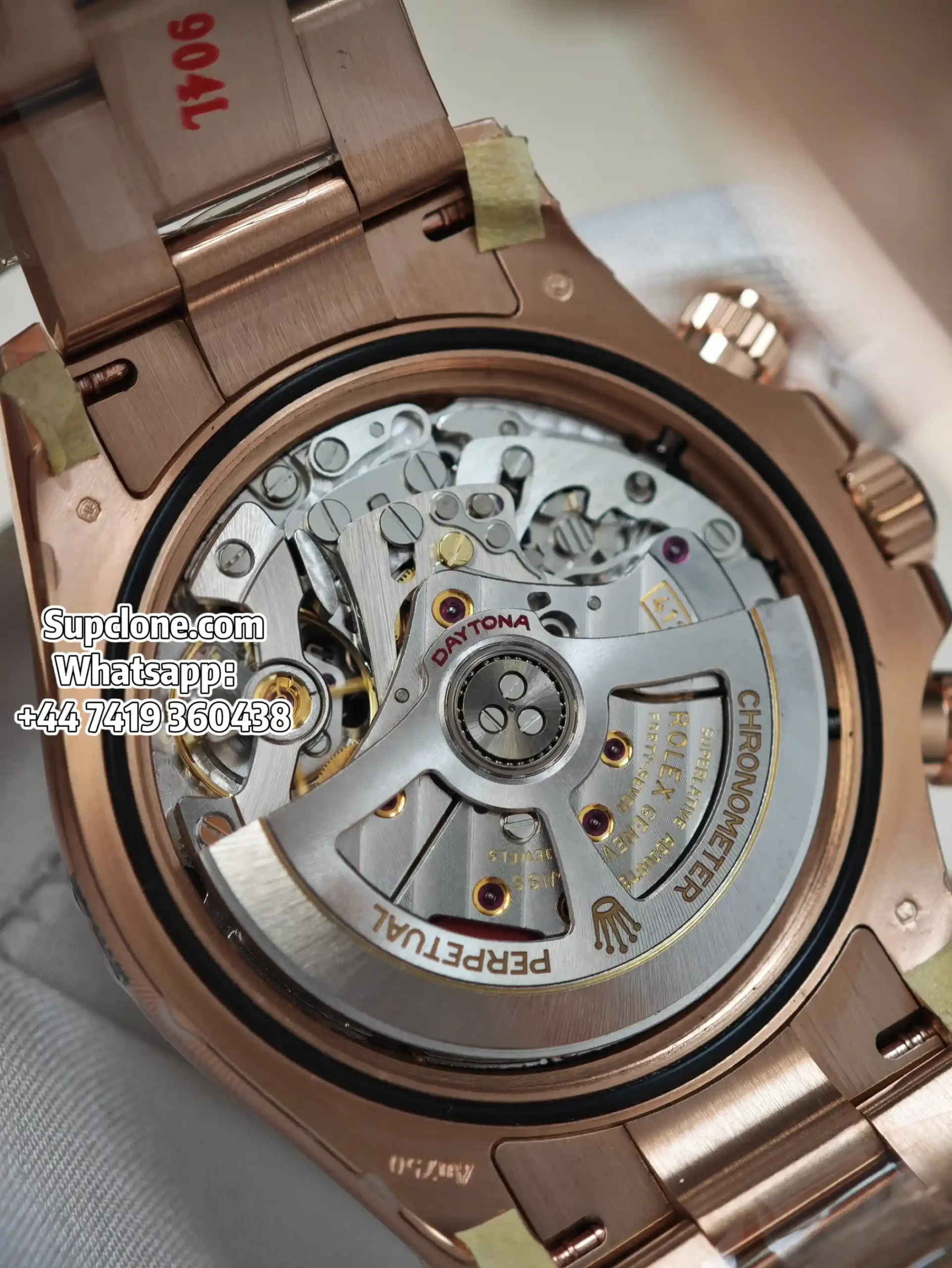 Rolex Super Clone Watches Daytona M126505-0002 Rose Gold Diamond 4131 Movement