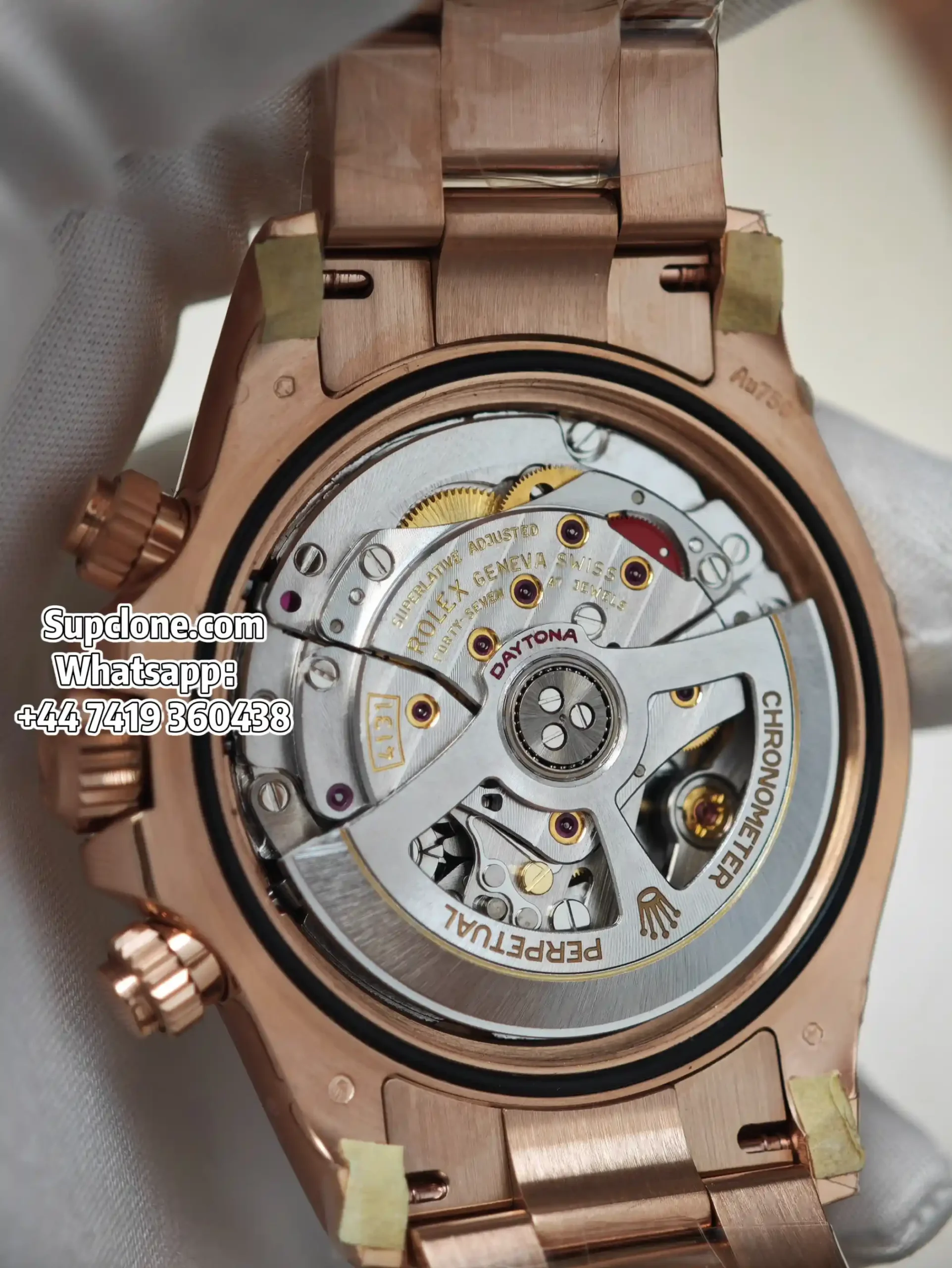 Rolex Super Clone Watches Daytona M126505-0002 Rose Gold Diamond 4131 Movement