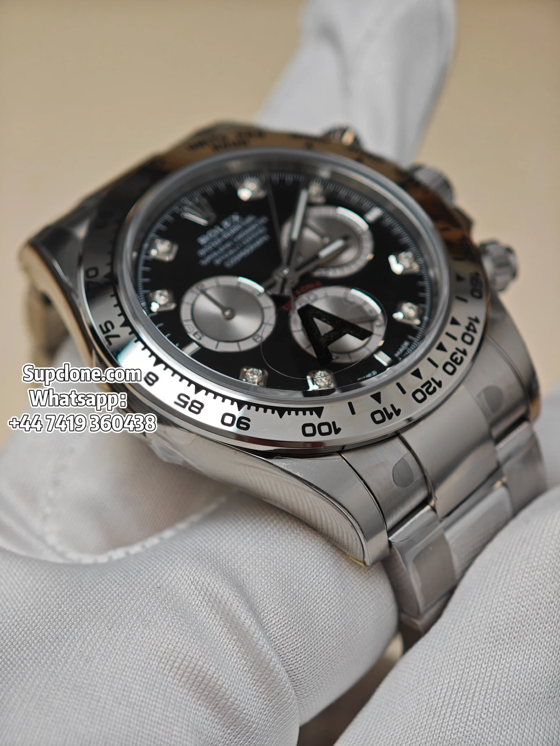 Rolex Super Clone Watches Daytona M126509-0002 Diamond Black Dial 4131 Movement (11) Rolex Super Clone Watches Daytona M126509-0002 Diamond Black Dial 4131 Movement