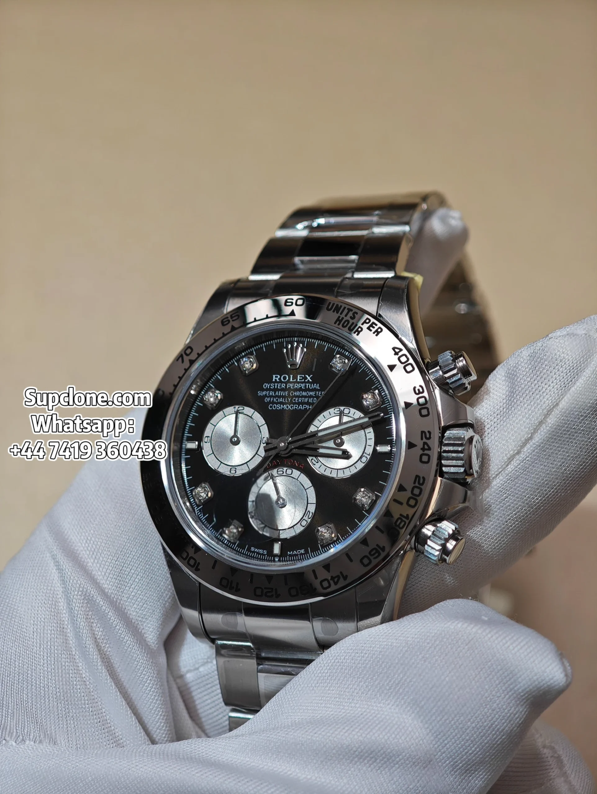 Rolex Super Clone Watches Daytona M126509-0002 Diamond Black Dial 4131 Movement (15) Rolex Super Clone Watches Daytona M126509-0002 Diamond Black Dial 4131 Movement